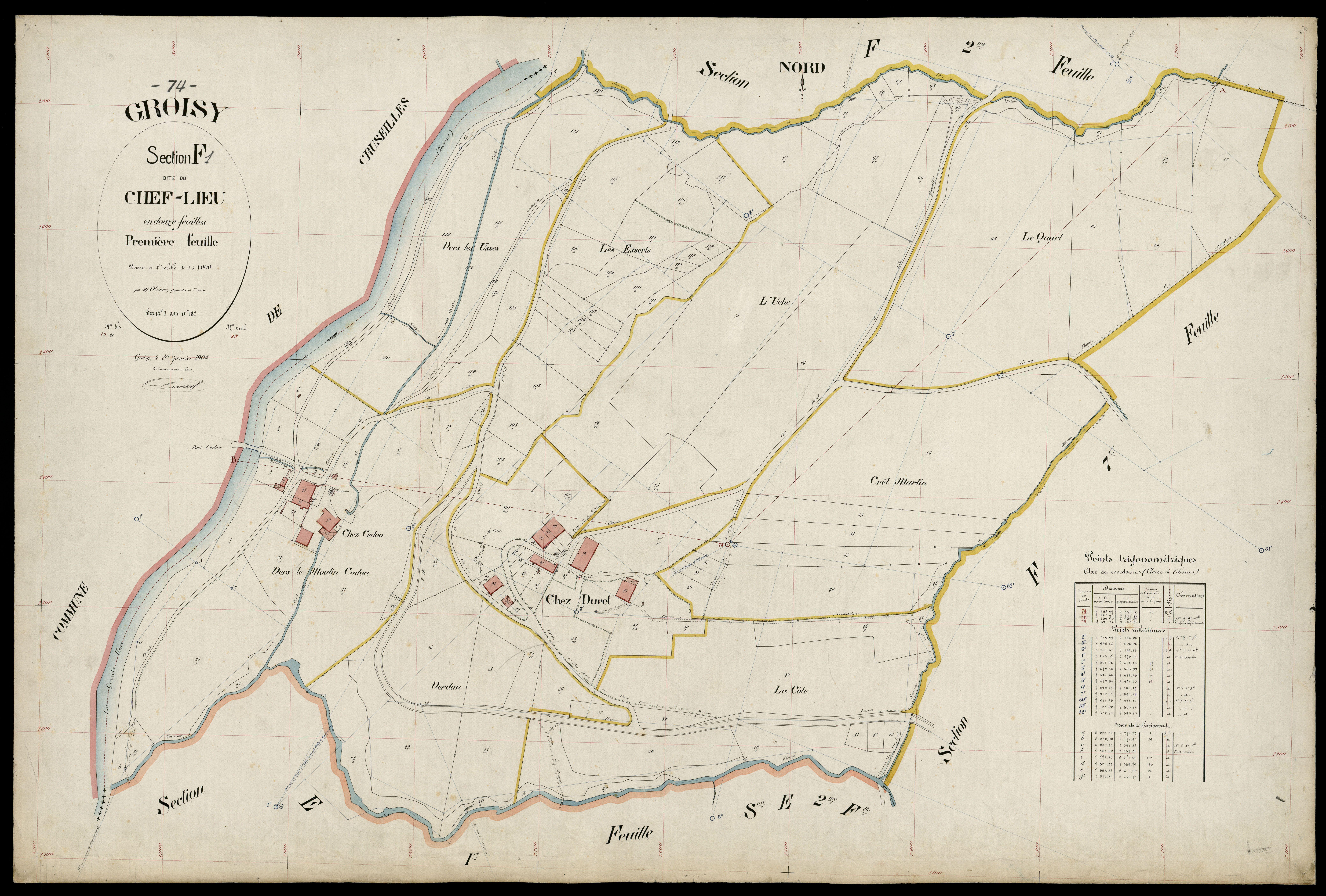 3 P 3 5089 - Feuille n° 2, parcelles n° 133 à 314 - 20 janvier 1904
