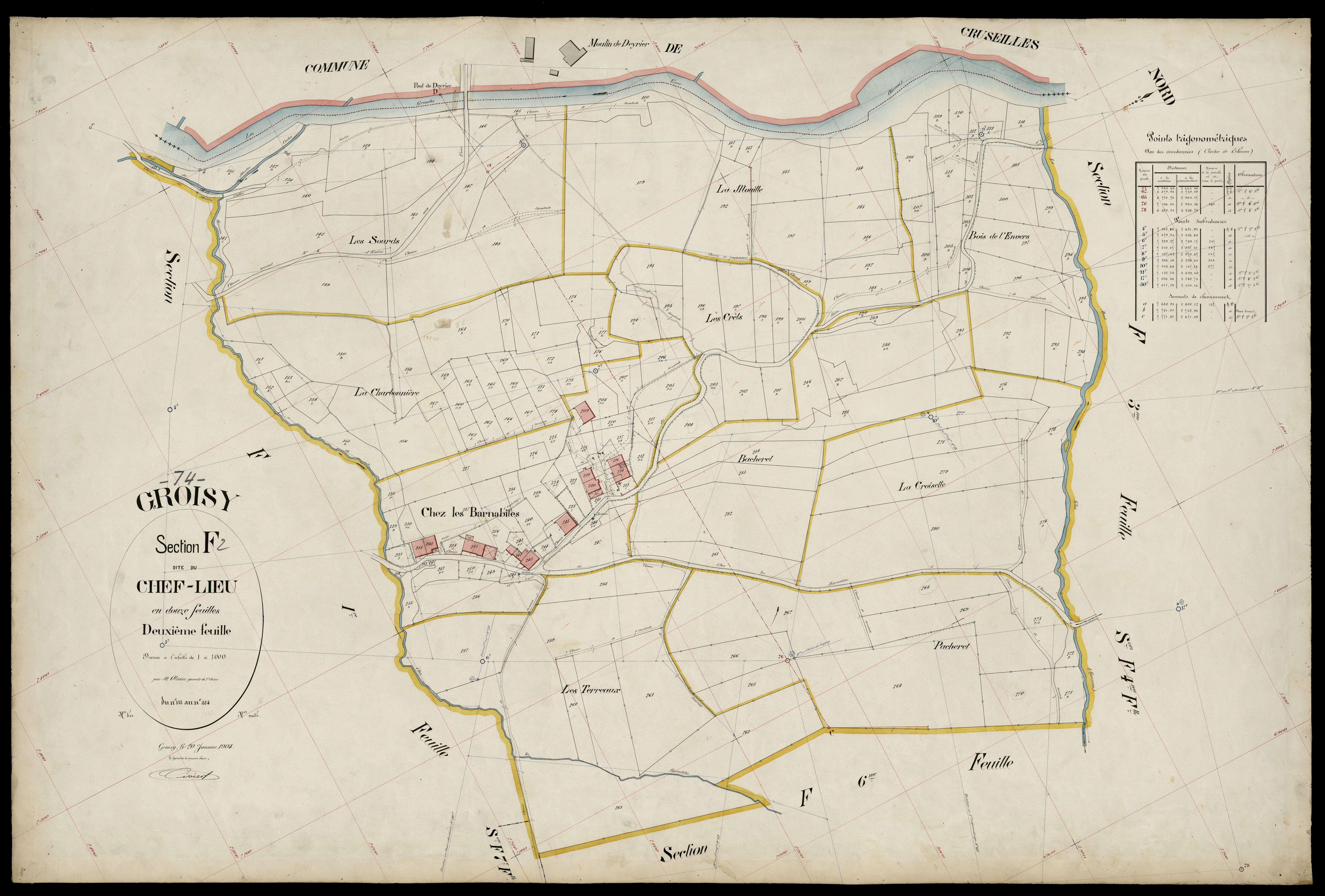 3 P 3 5090 - Feuille n° 3, parcelles n° 31 à 423 - 20 janvier 1904