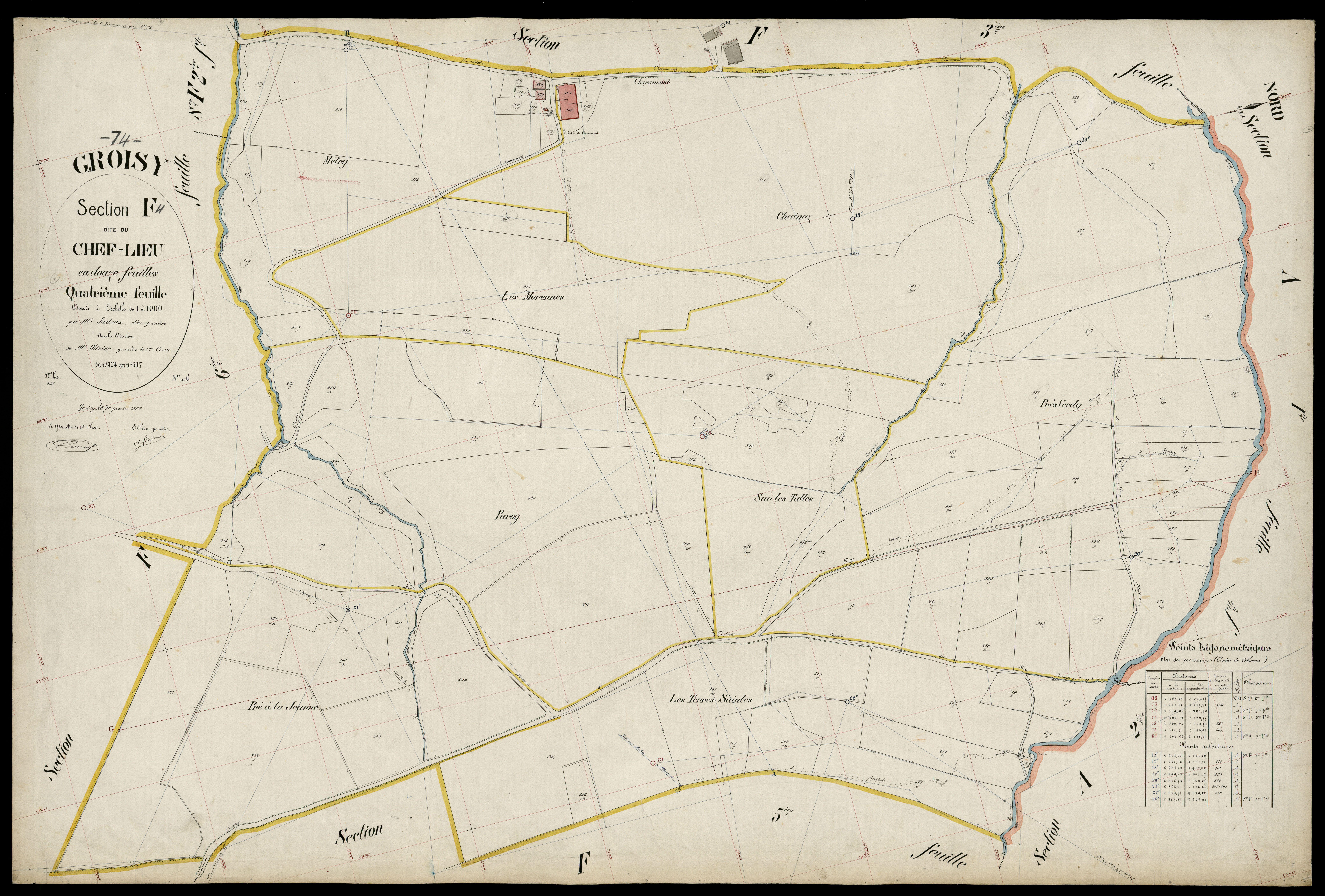 3 P 3 5092 - Feuille n° , parcelles n° 18 à 610 - 20 janvier 1904