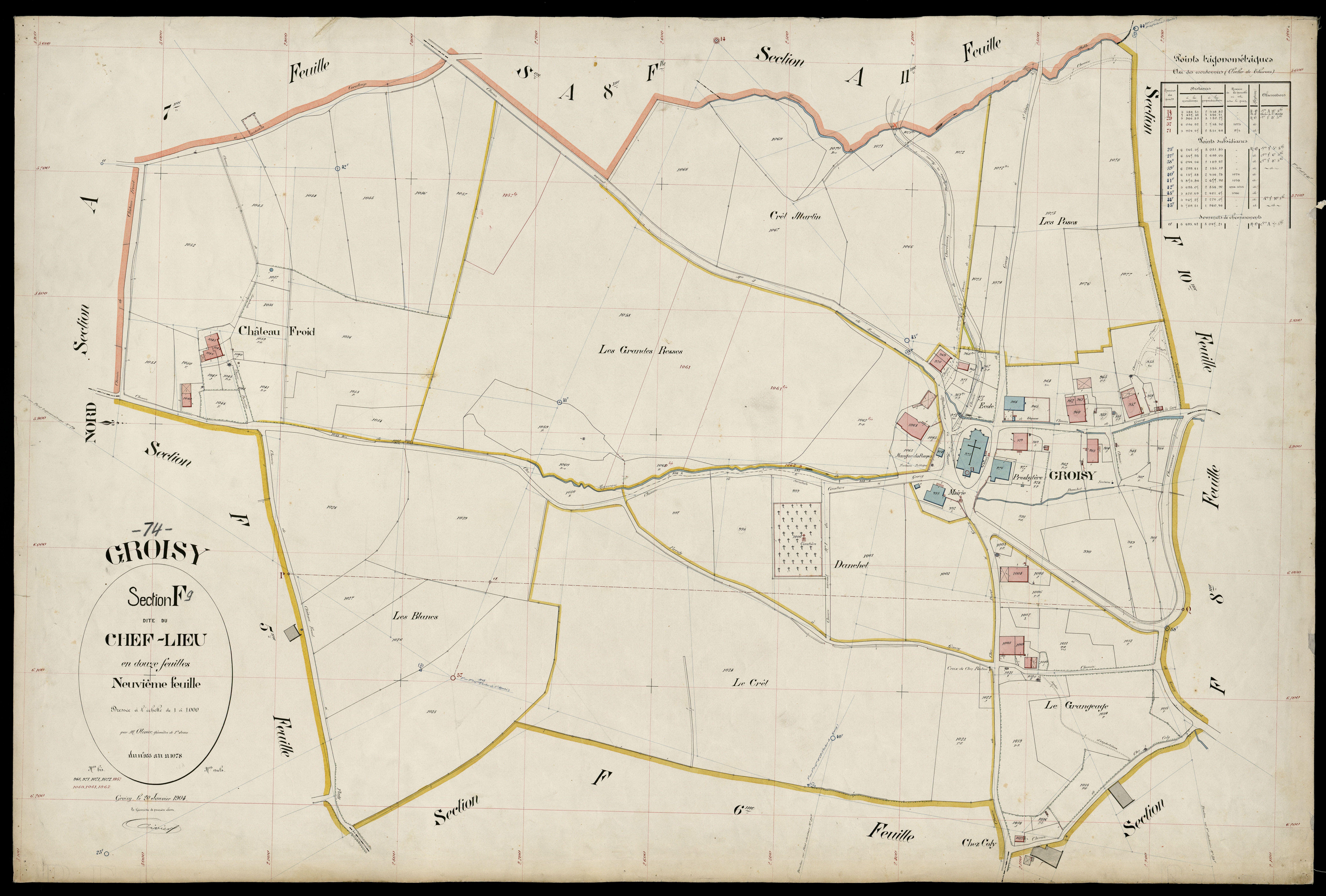 3 P 3 5097 - Feuille n° 10, parcelles n° 1079 à 1193 - 20 janvier 1904