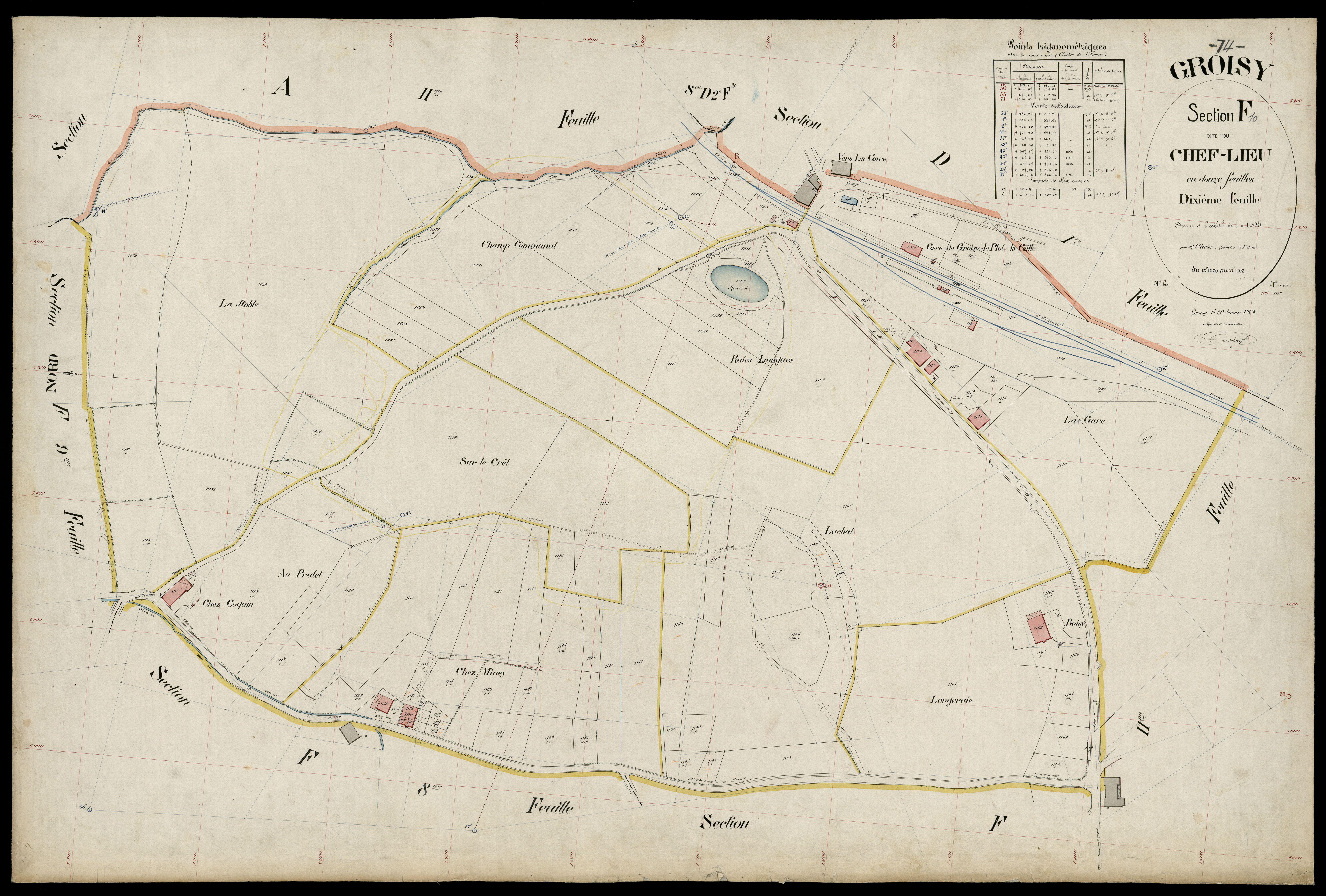 3 P 3 5098 - Feuille n° 11, parcelles n° 1194 à 1319 - 20 janvier 1904