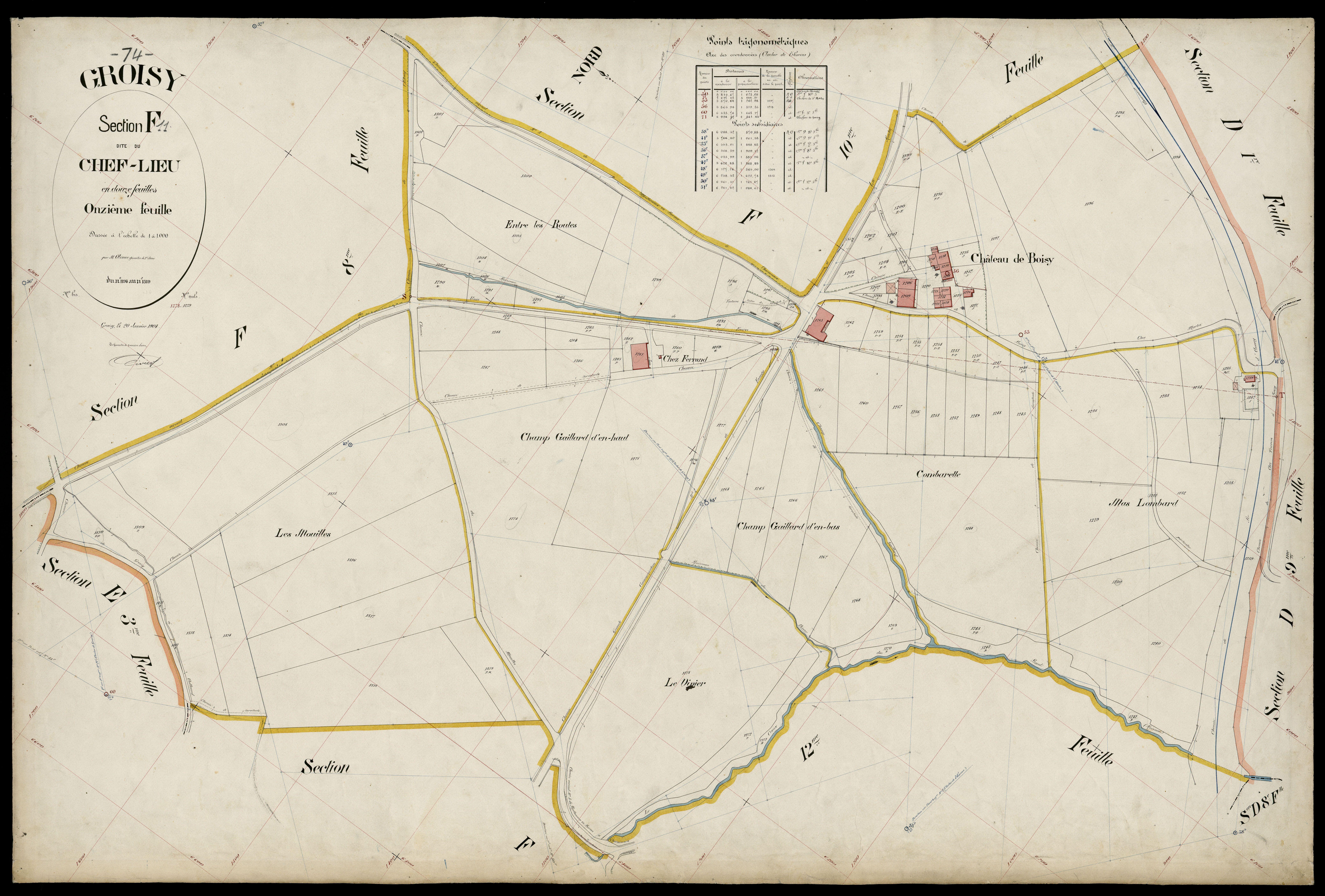 3 P 3 5099 - Feuille n° 12, parcelles n° 1320 à 144 - 20 janvier 1904