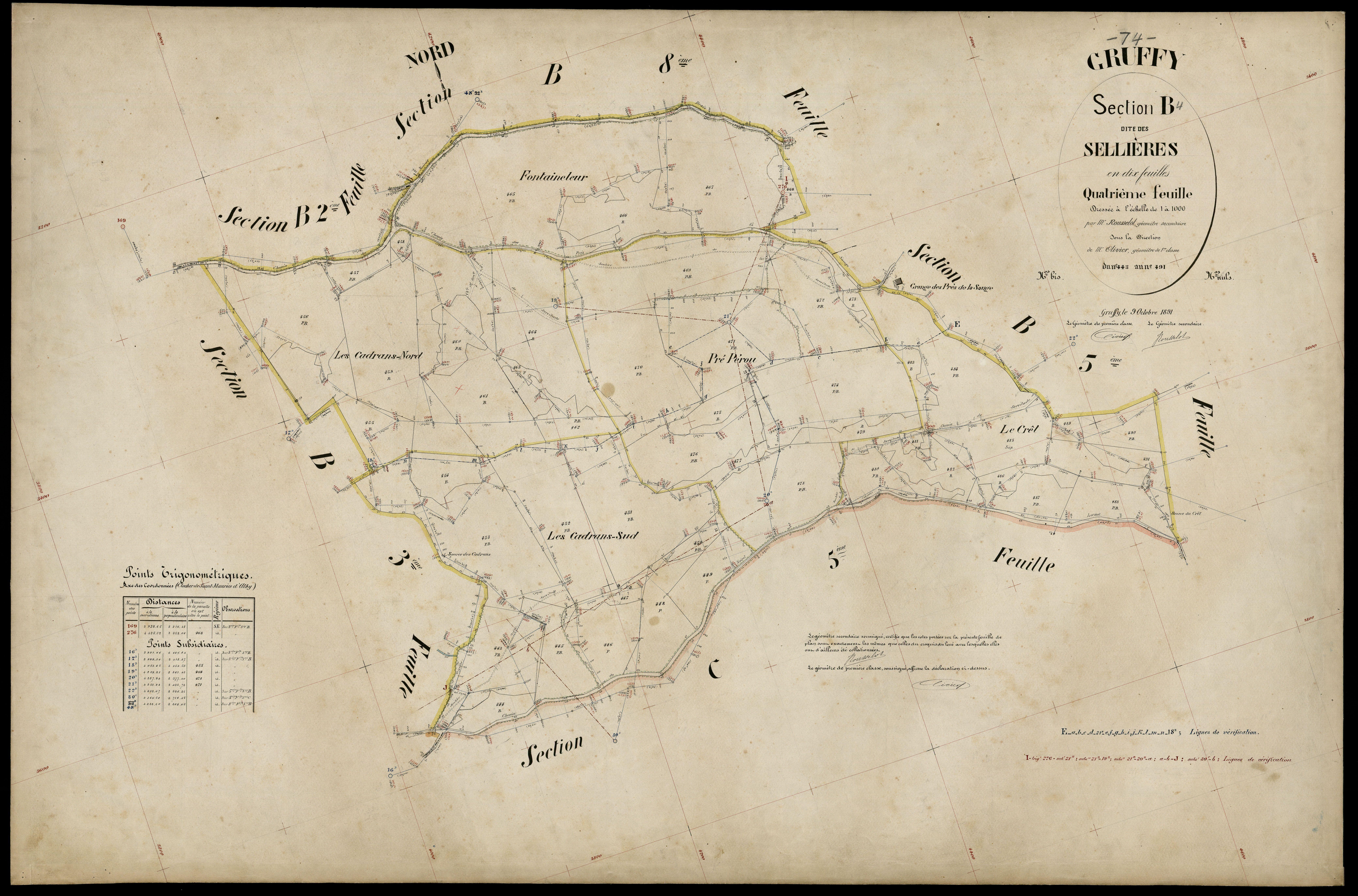 3 P 3 5115 - Feuille n° , parcelles n° 492 à 32 - 9 octobre 1891