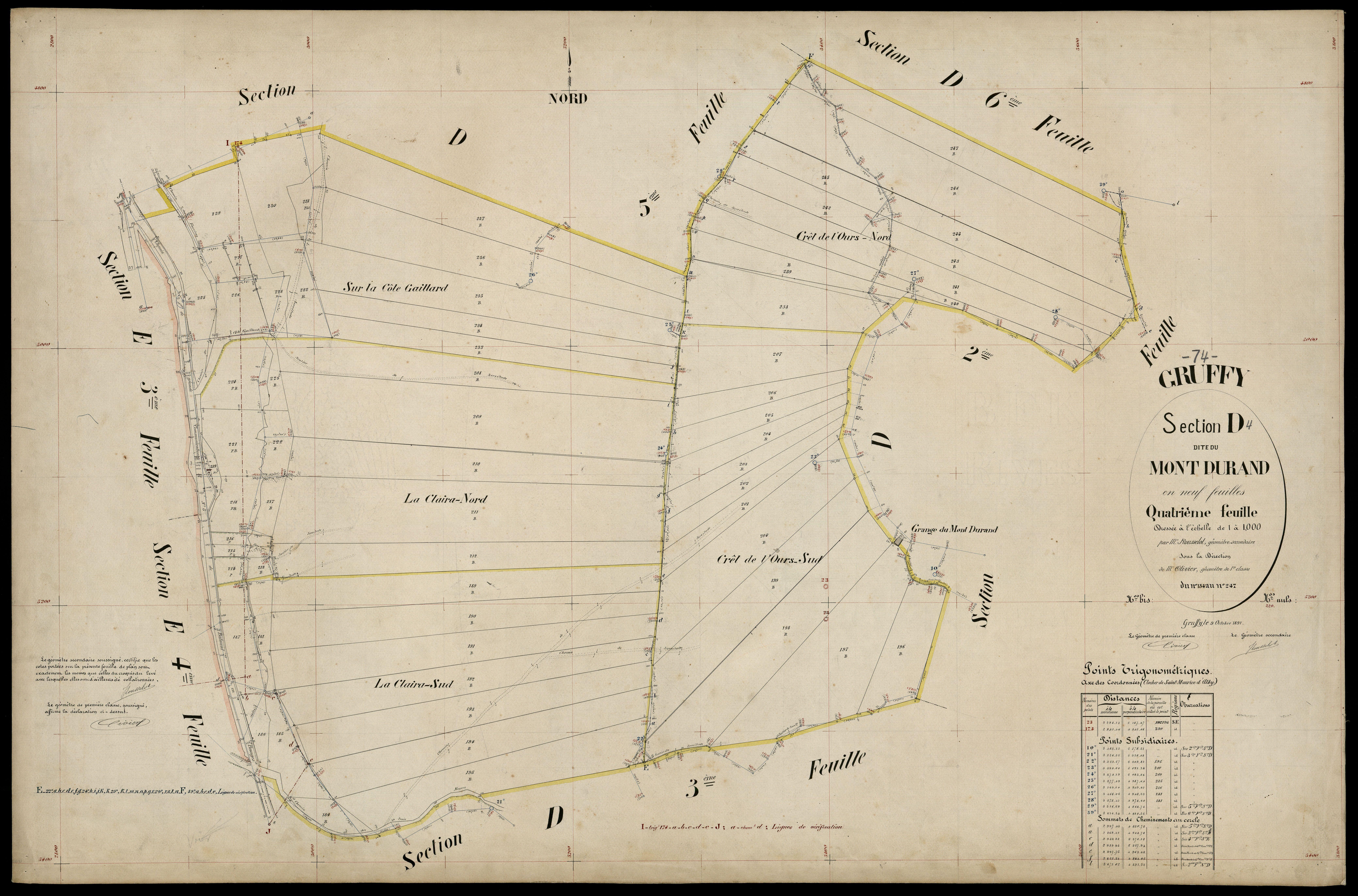 3 P 3 5131 - Feuille n° , parcelles n° 248 à 343 - 9 octobre 1891