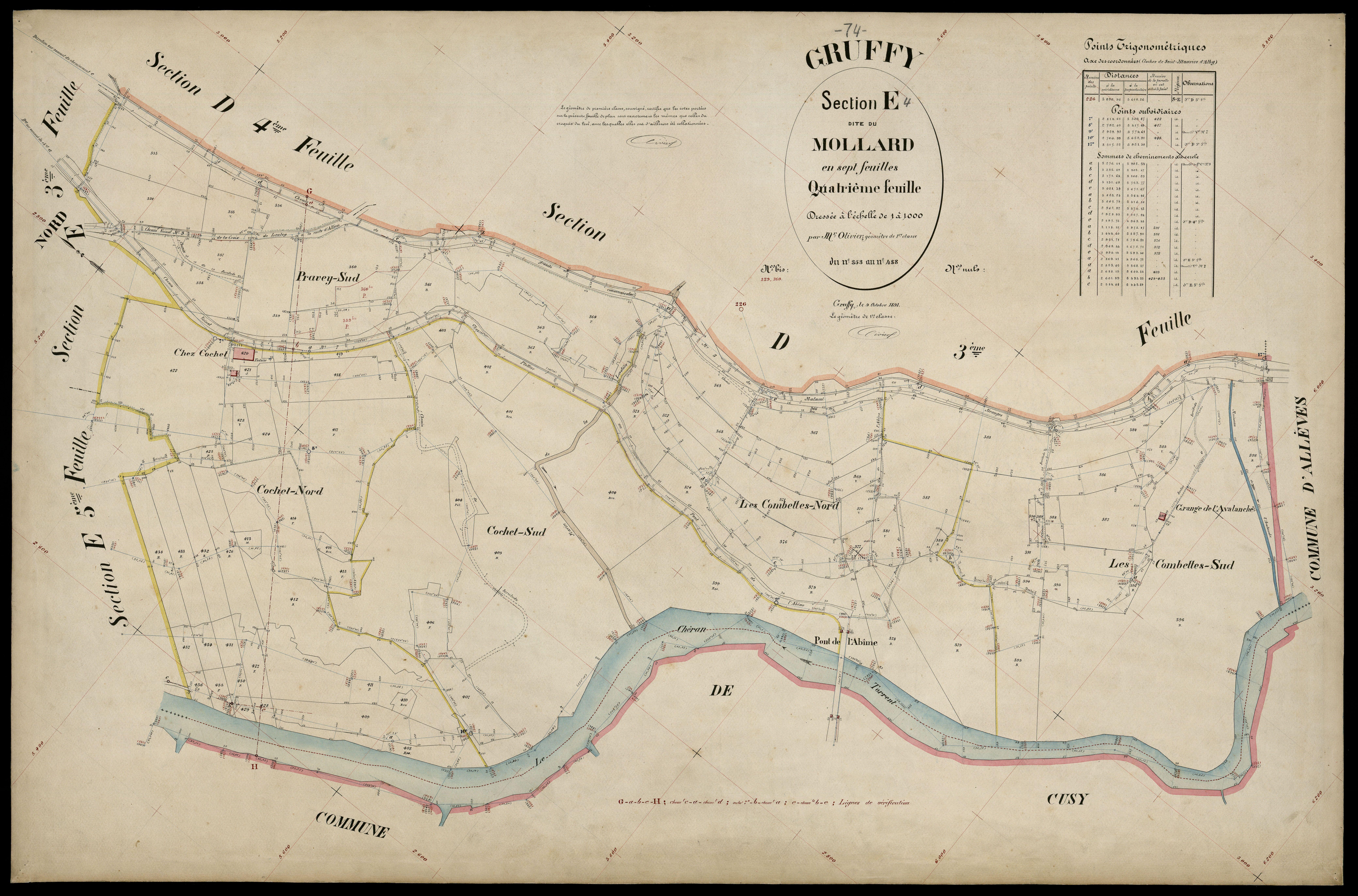 3 P 3 5140 - Feuille n° , parcelles n° 439 à 79 - 9 octobre 1891