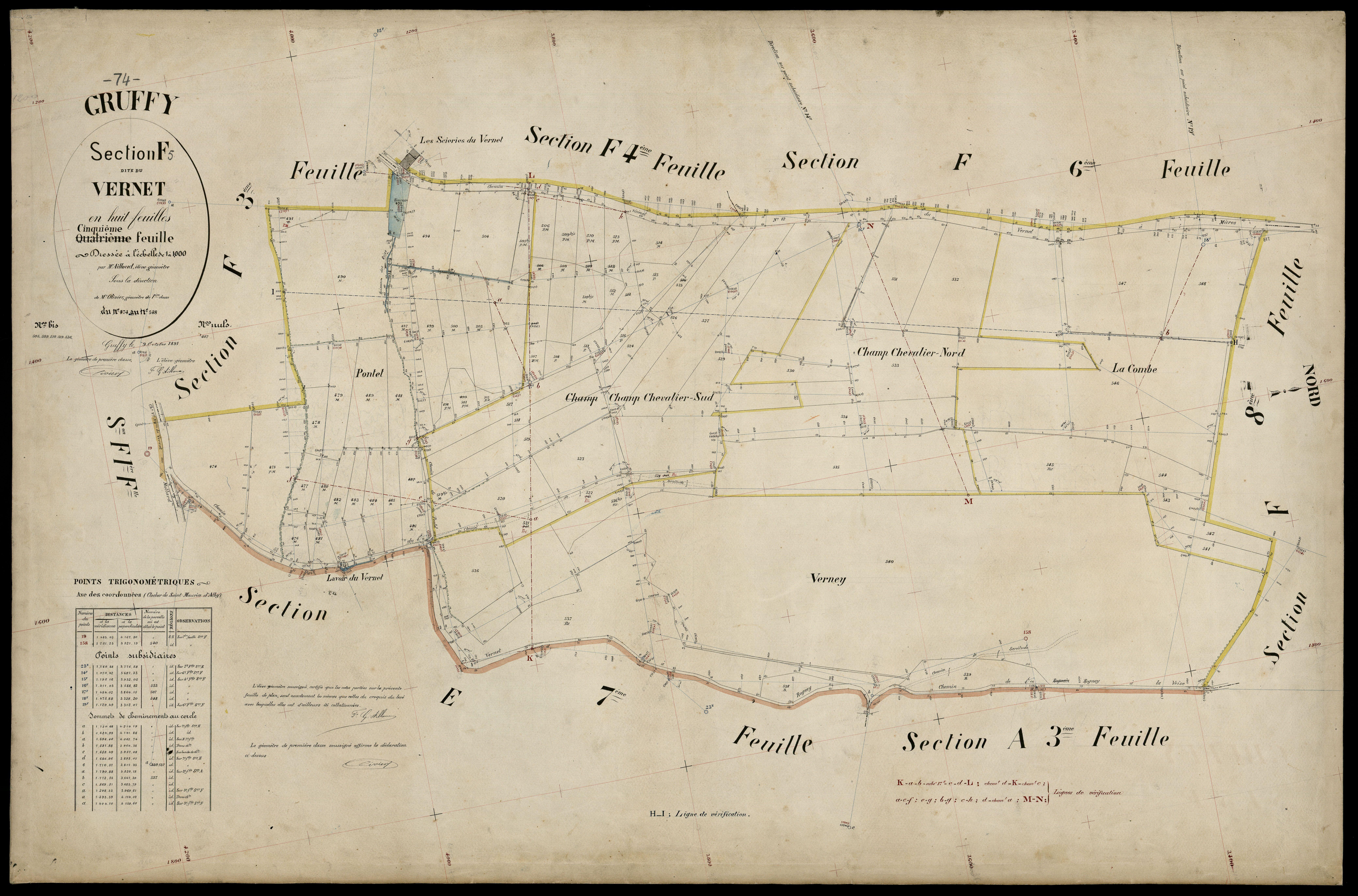 3 P 3 5148 - Feuille n° 6, parcelles n° 49 à 692 - 9 octobre 1891