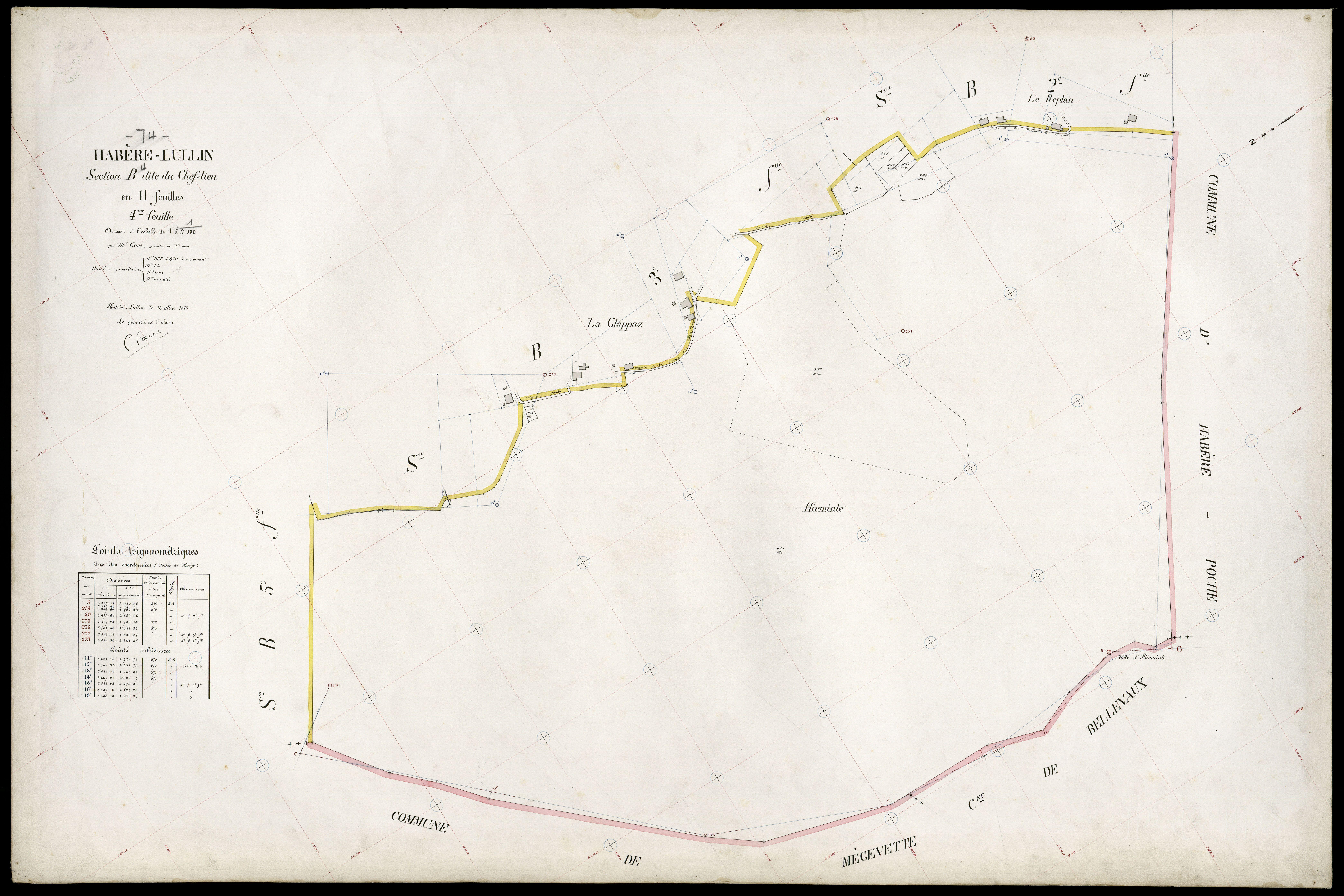 3 P 3 5160 - Feuille n° , parcelles n° 971 à 1146 - 15 mai 1913