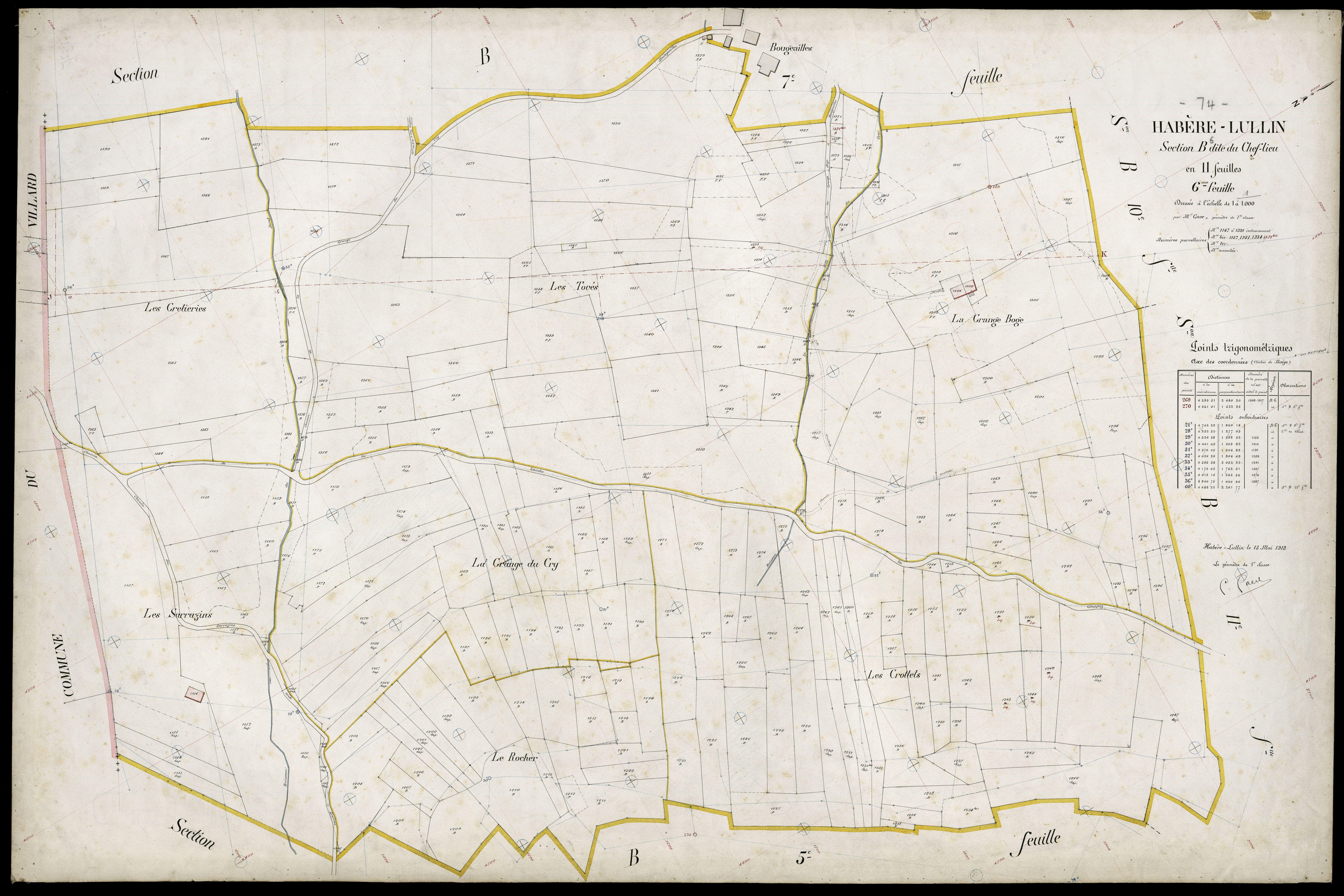 3 P 3 5162 - Feuille n° 7, parcelles n° 1392 à 161 - 15 mai 1913