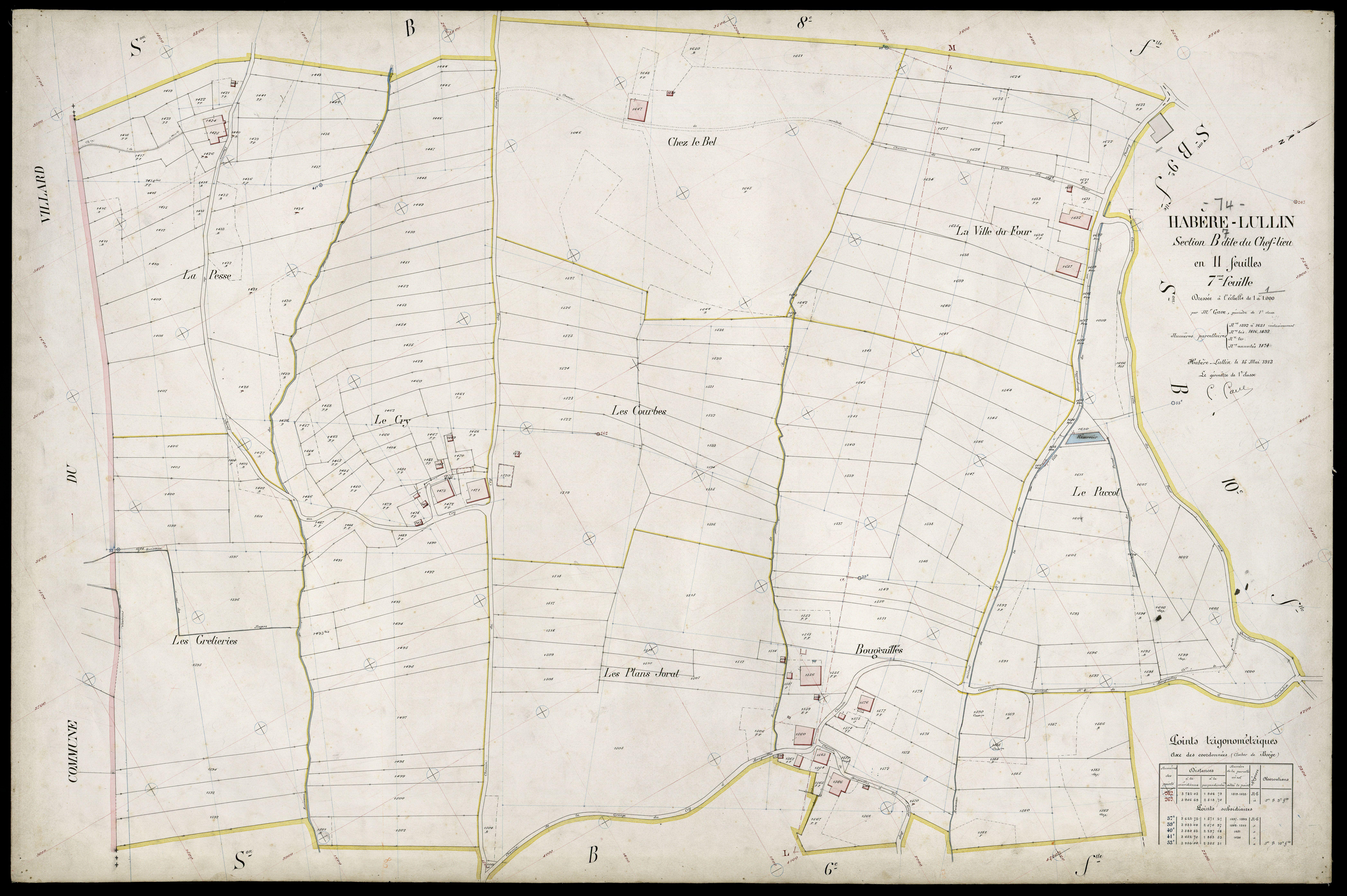 3 P 3 5163 - Feuille n° 8, parcelles n° 162 à 1938 - 15 mai 1913