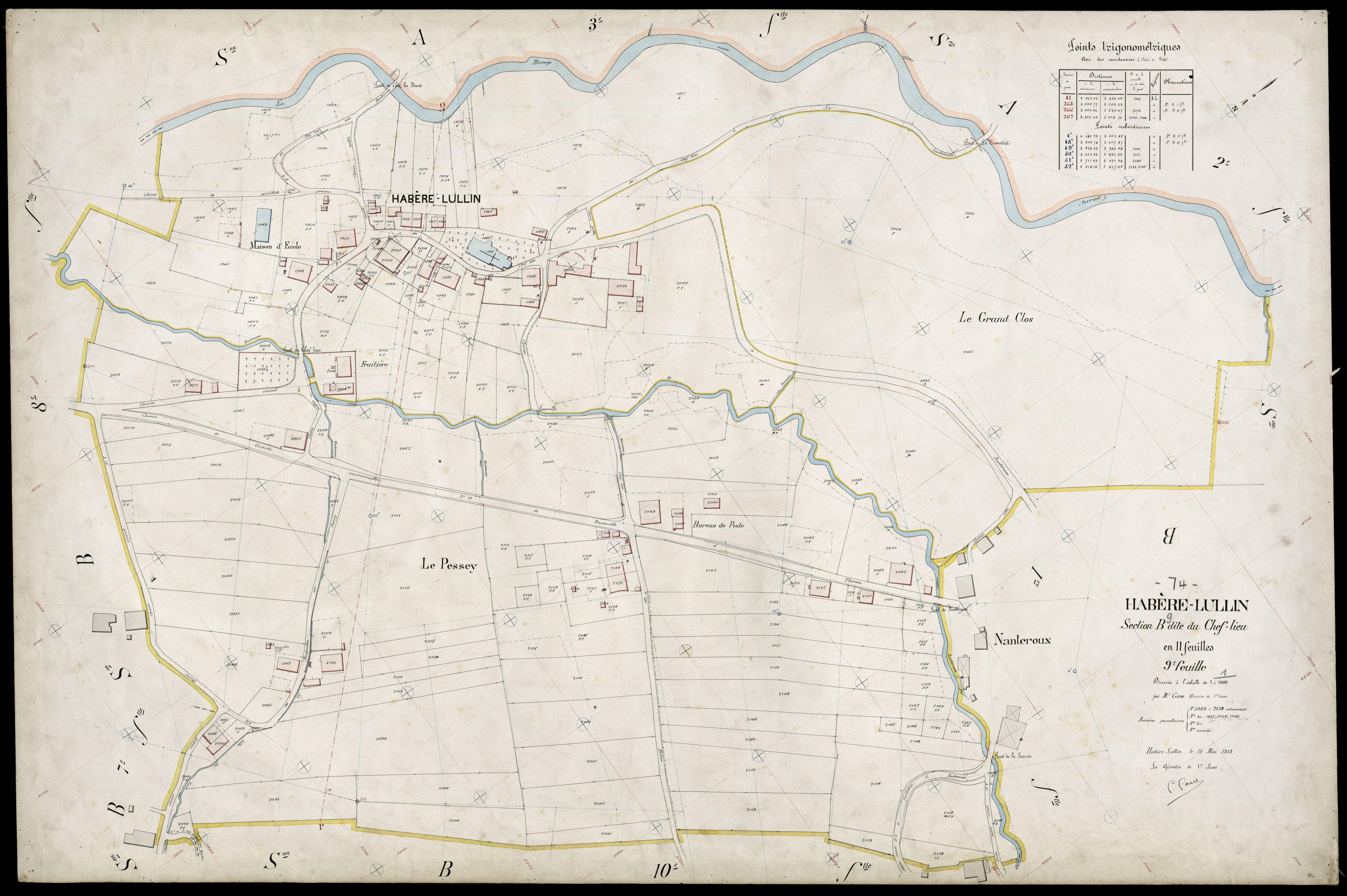 3 P 3 5165 - Feuille n° 10, parcelles n° 219 à 2363 - 15 mai 1913