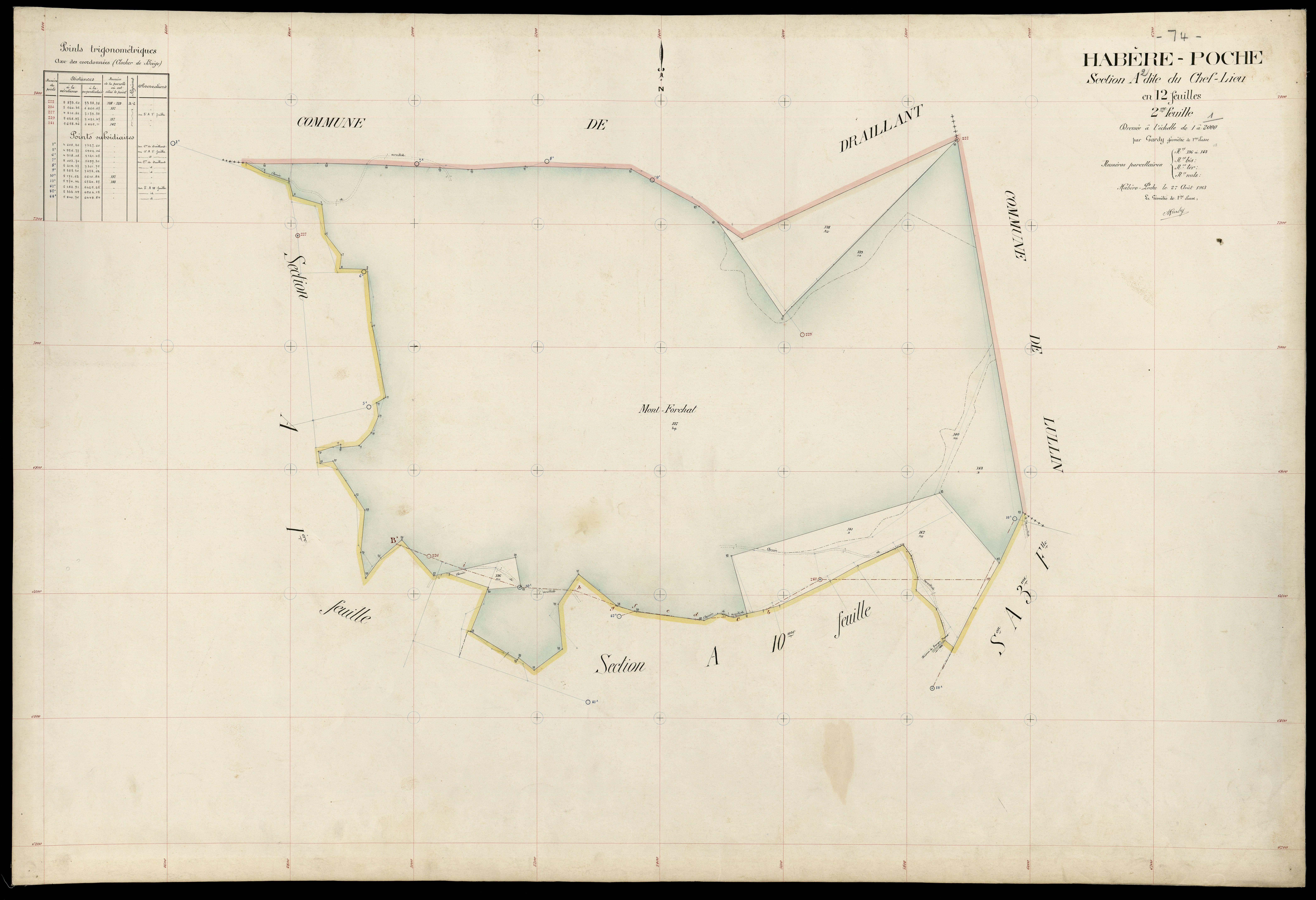 3 P 3 5170 - Feuille n° 3, parcelles n° 144 à 333 - 27 août 1913