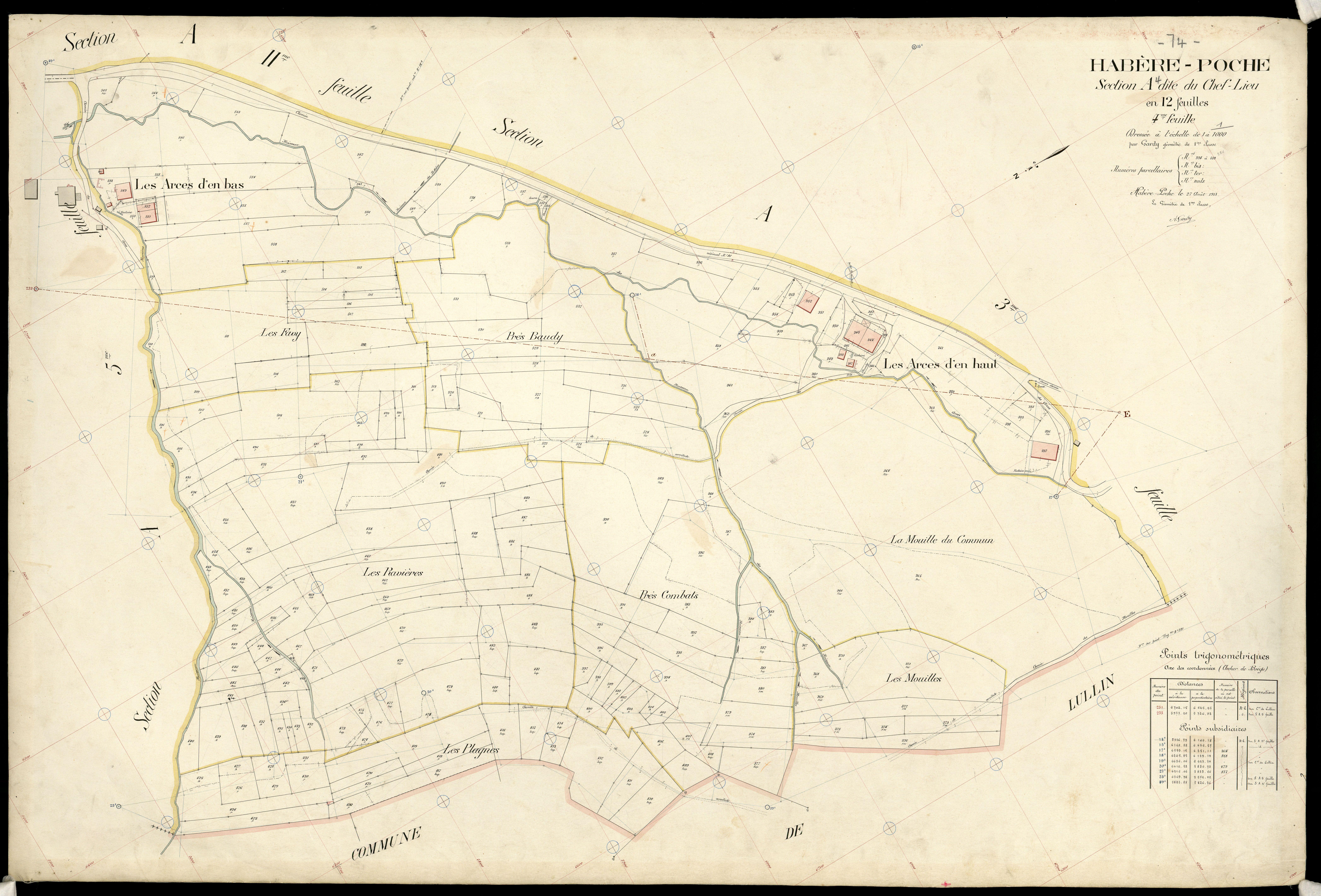 3 P 3 5172 - Feuille n° , parcelles n° 60 à 721 - 27 août 1913