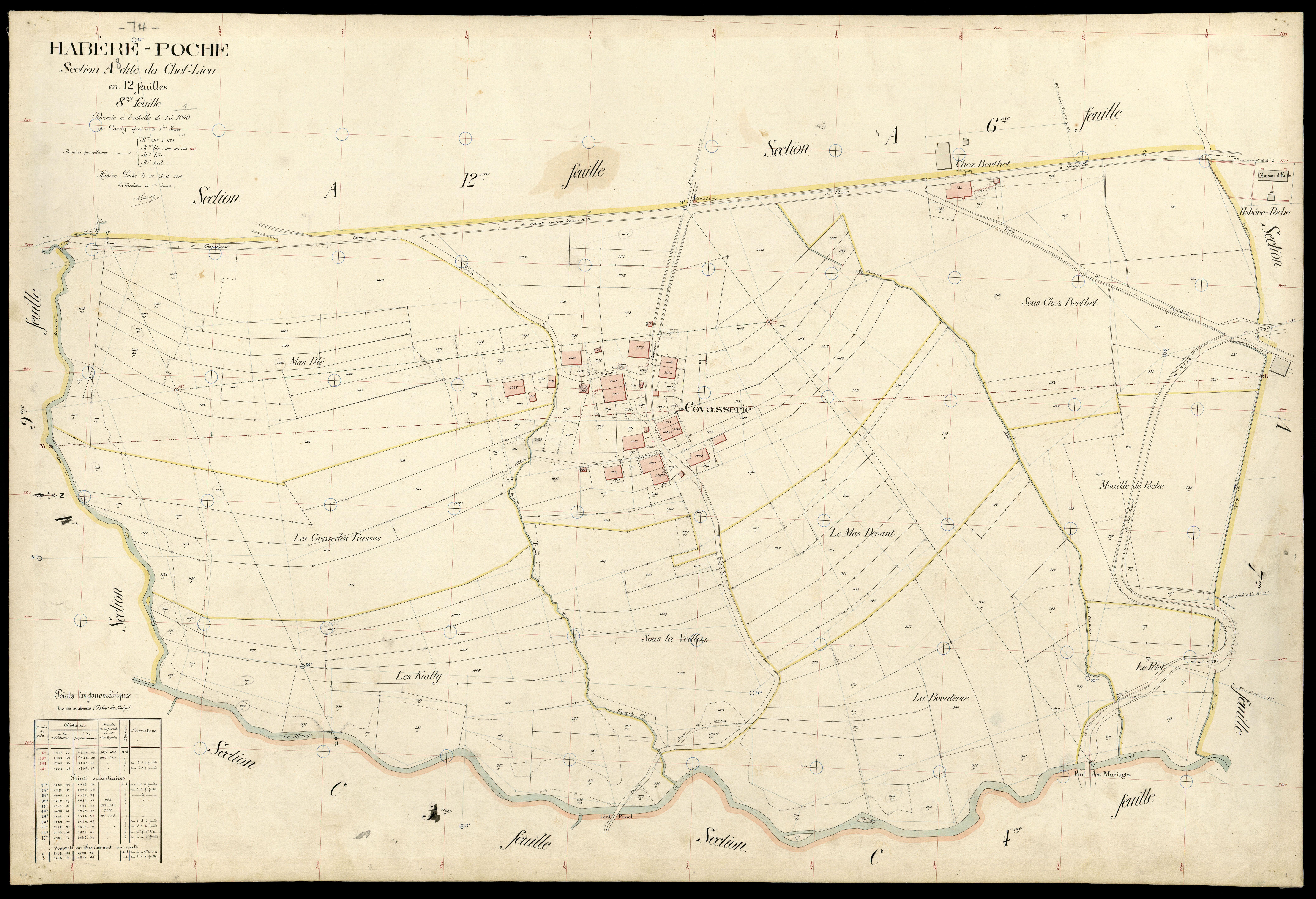 3 P 3 5176 - Feuille n° 9, parcelles n° 1130 à 1311 - 27 août 1913