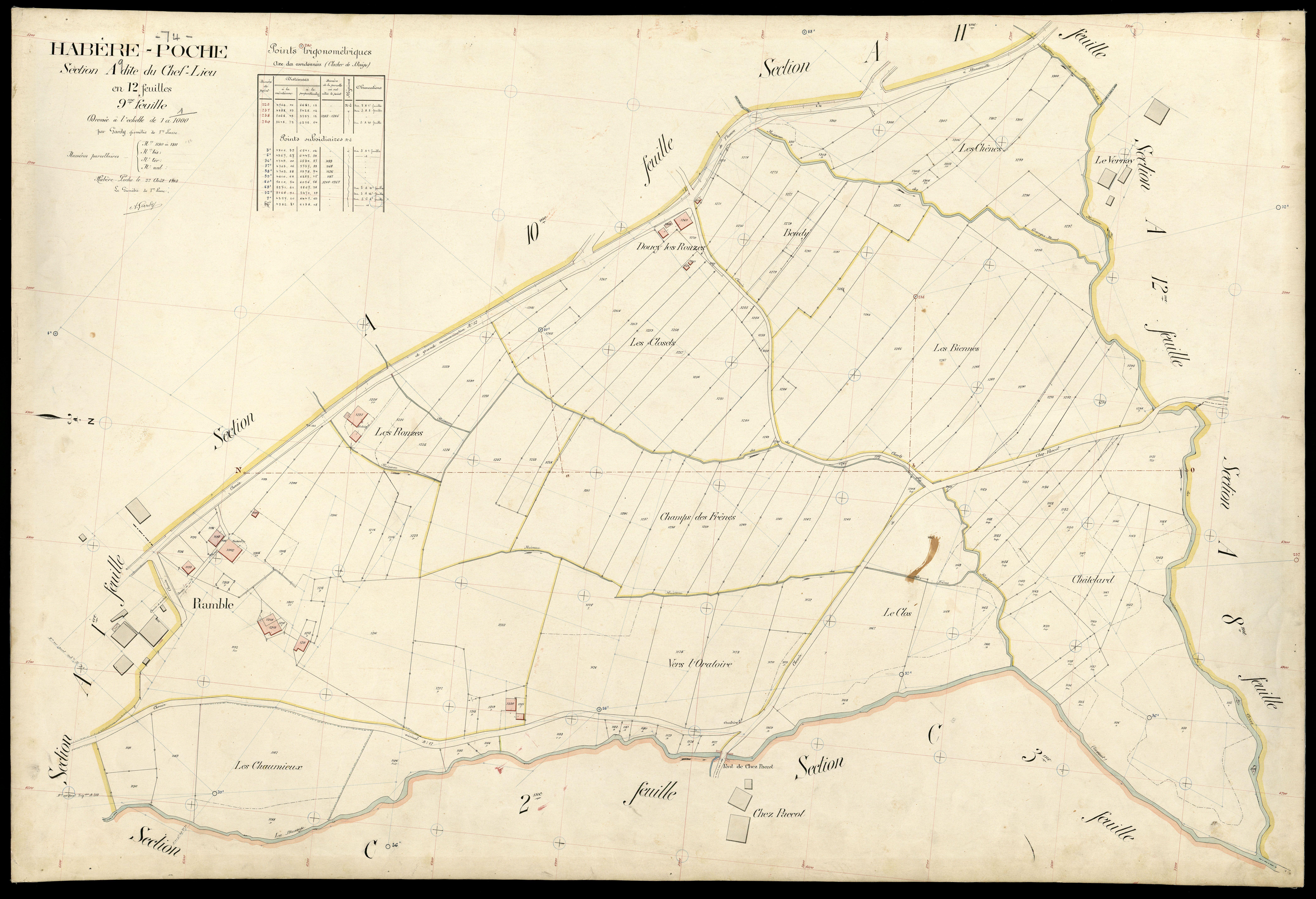 3 P 3 5177 - Feuille n° 10, parcelles n° 1312 à 19 - 27 août 1913