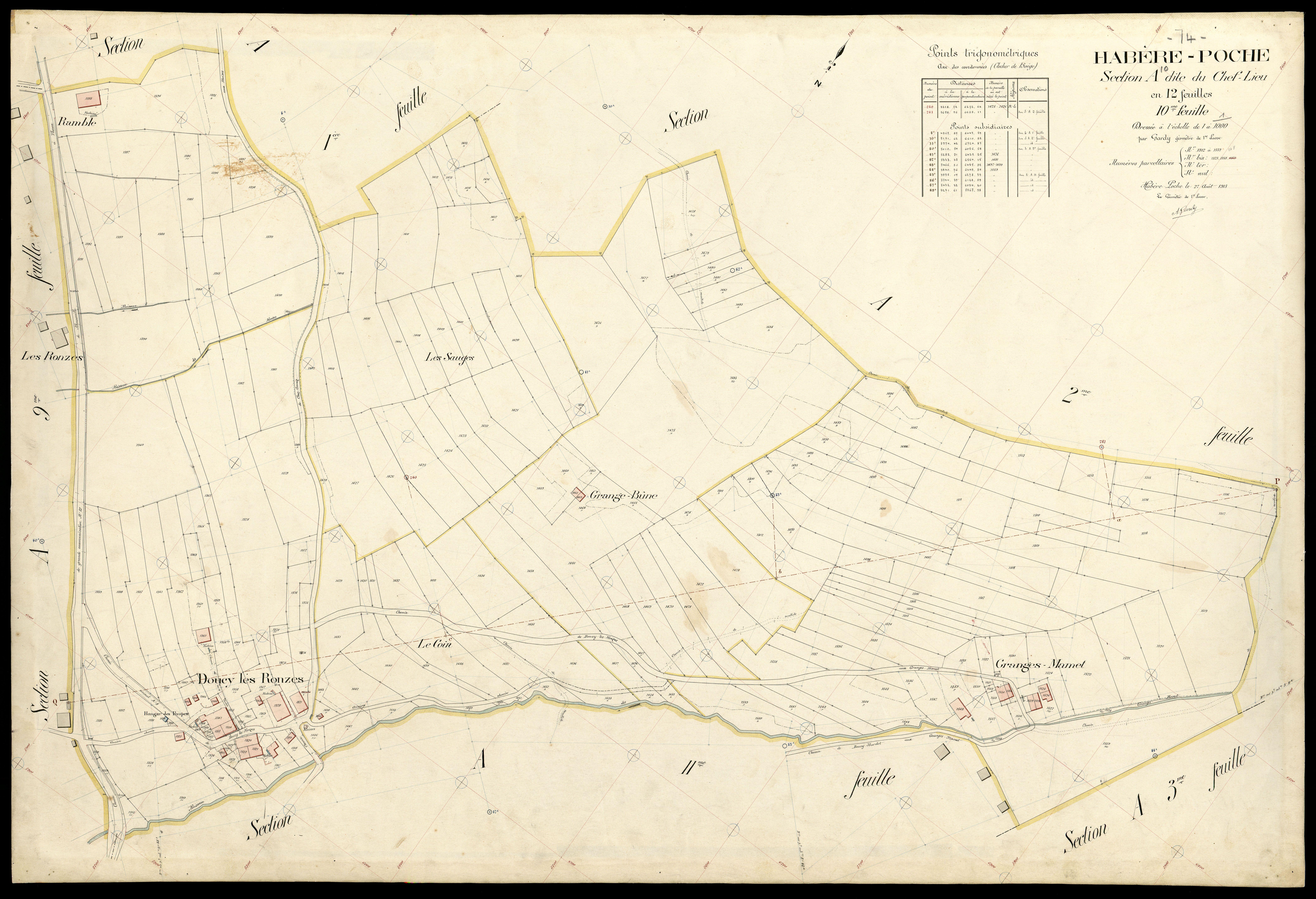 3 P 3 5178 - Feuille n° 11, parcelles n° 160 à 1846 - 27 août 1913