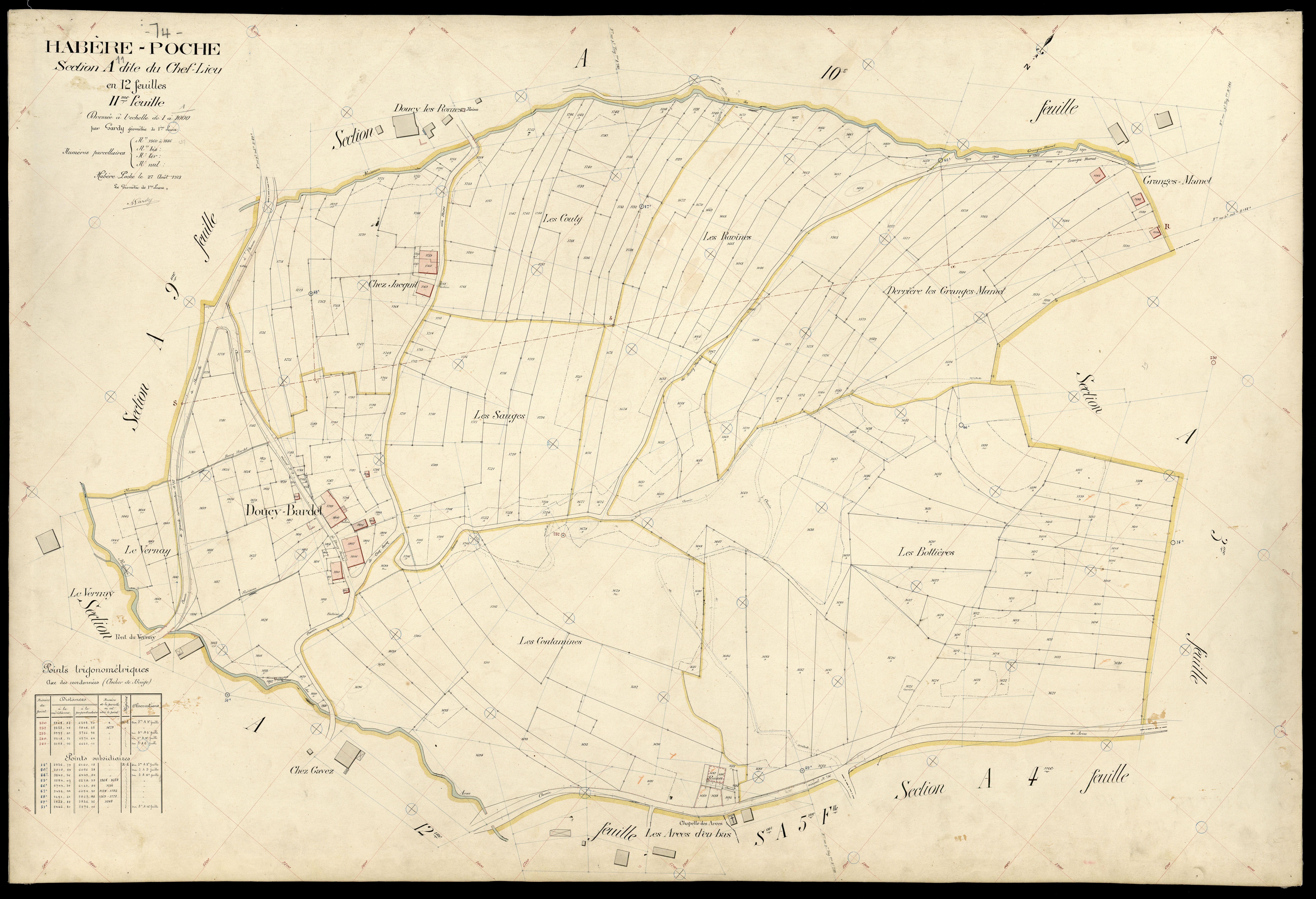 3 P 3 5179 - Feuille n° 12, parcelles n° 1847 à 2063 - 27 août 1913