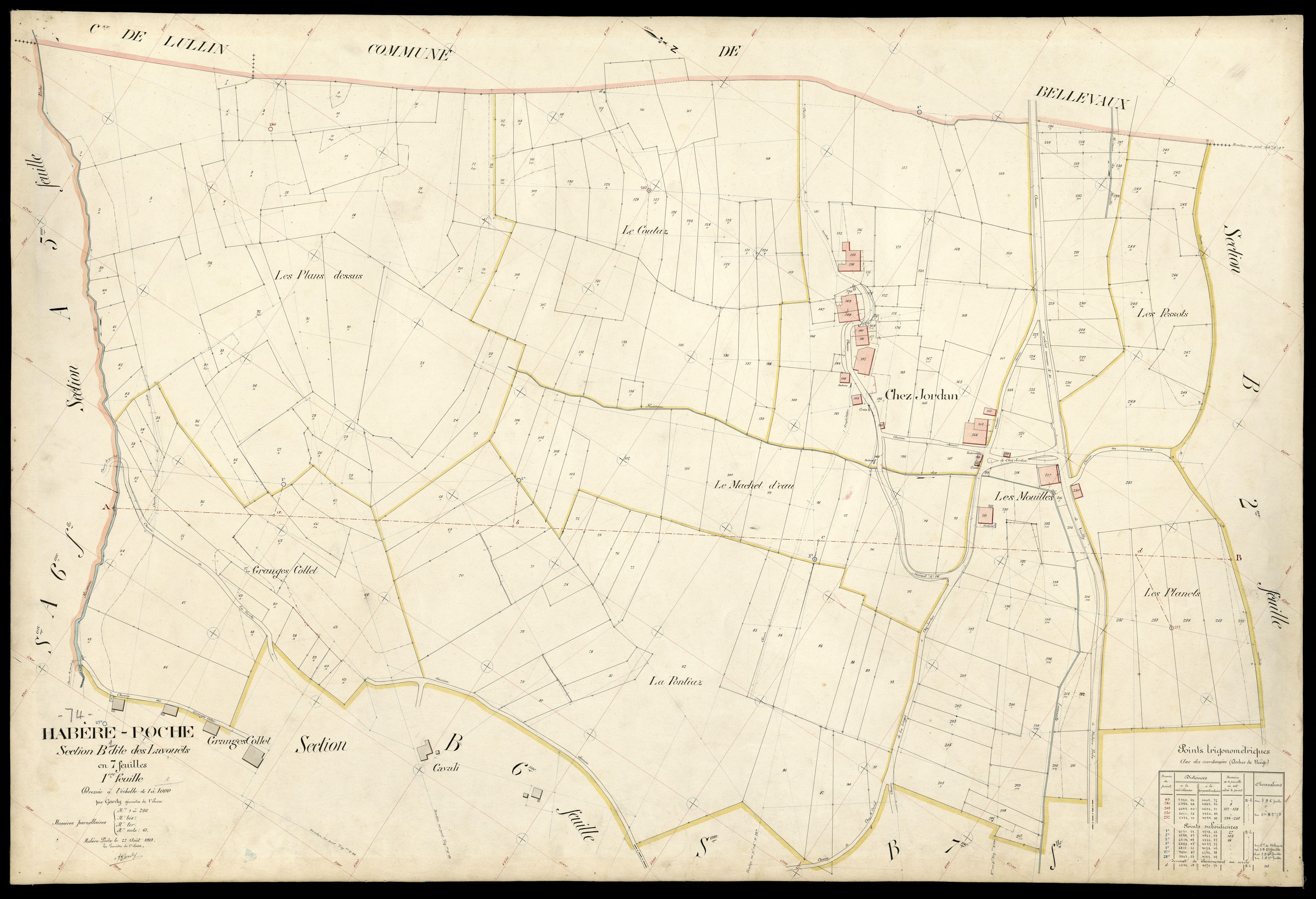 3 P 3 5181 - Feuille n° 2, parcelles n° 27 à 290 - 27 août 1913