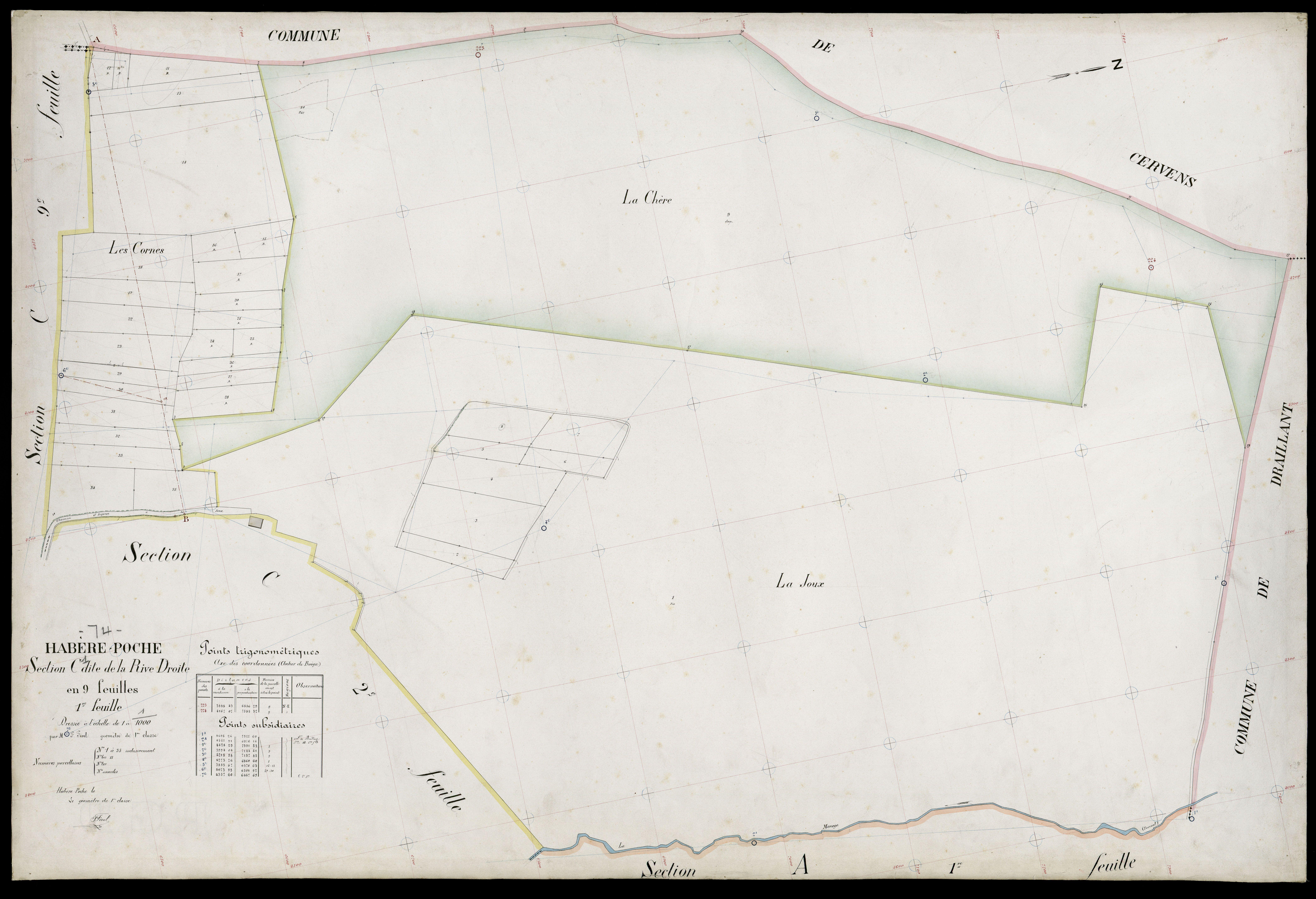 3 P 3 5188 - Feuille n° 2, parcelles n° 36 à 108 -