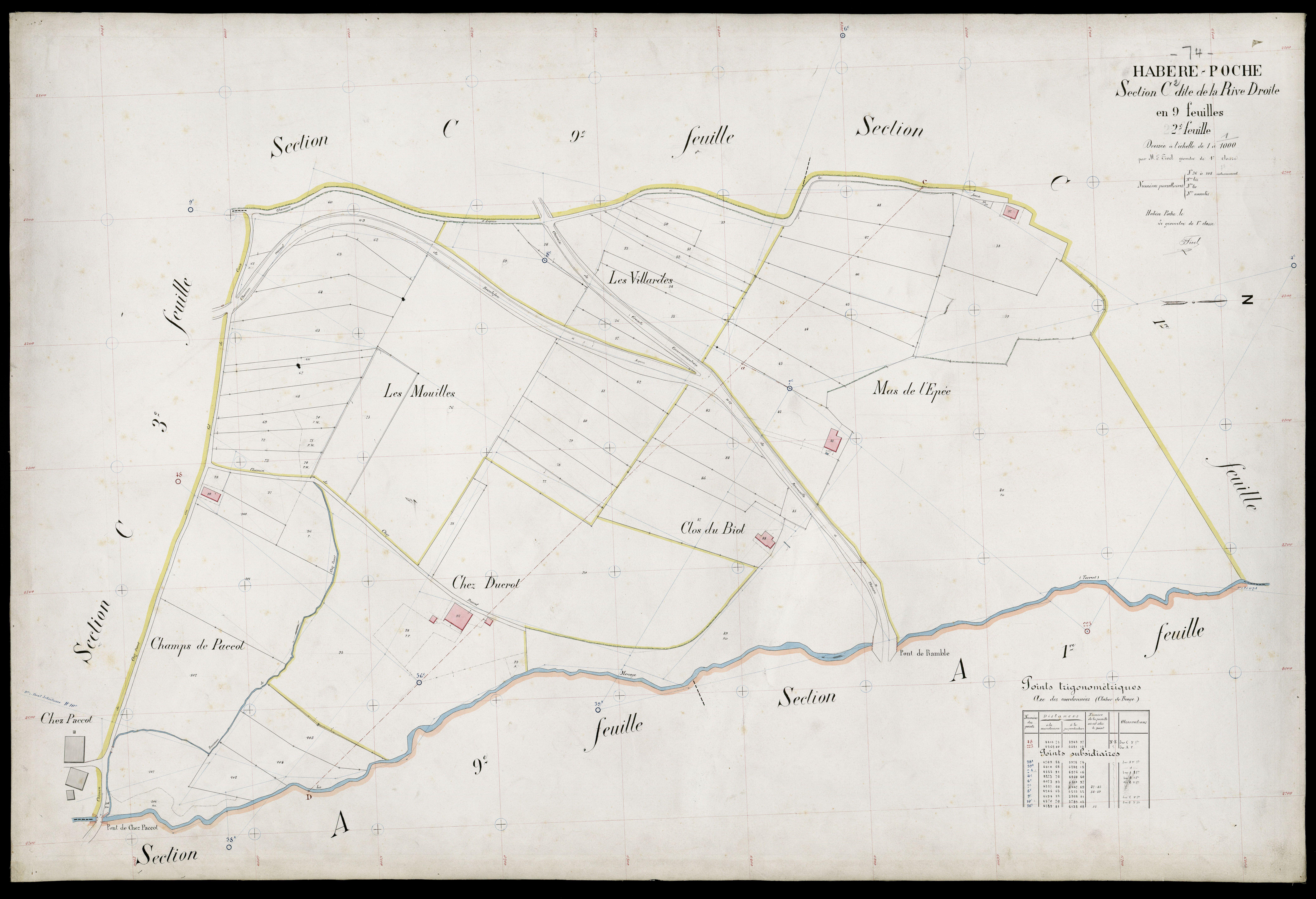 3 P 3 5189 - Feuille n° 3, parcelles n° 109 à 36 -