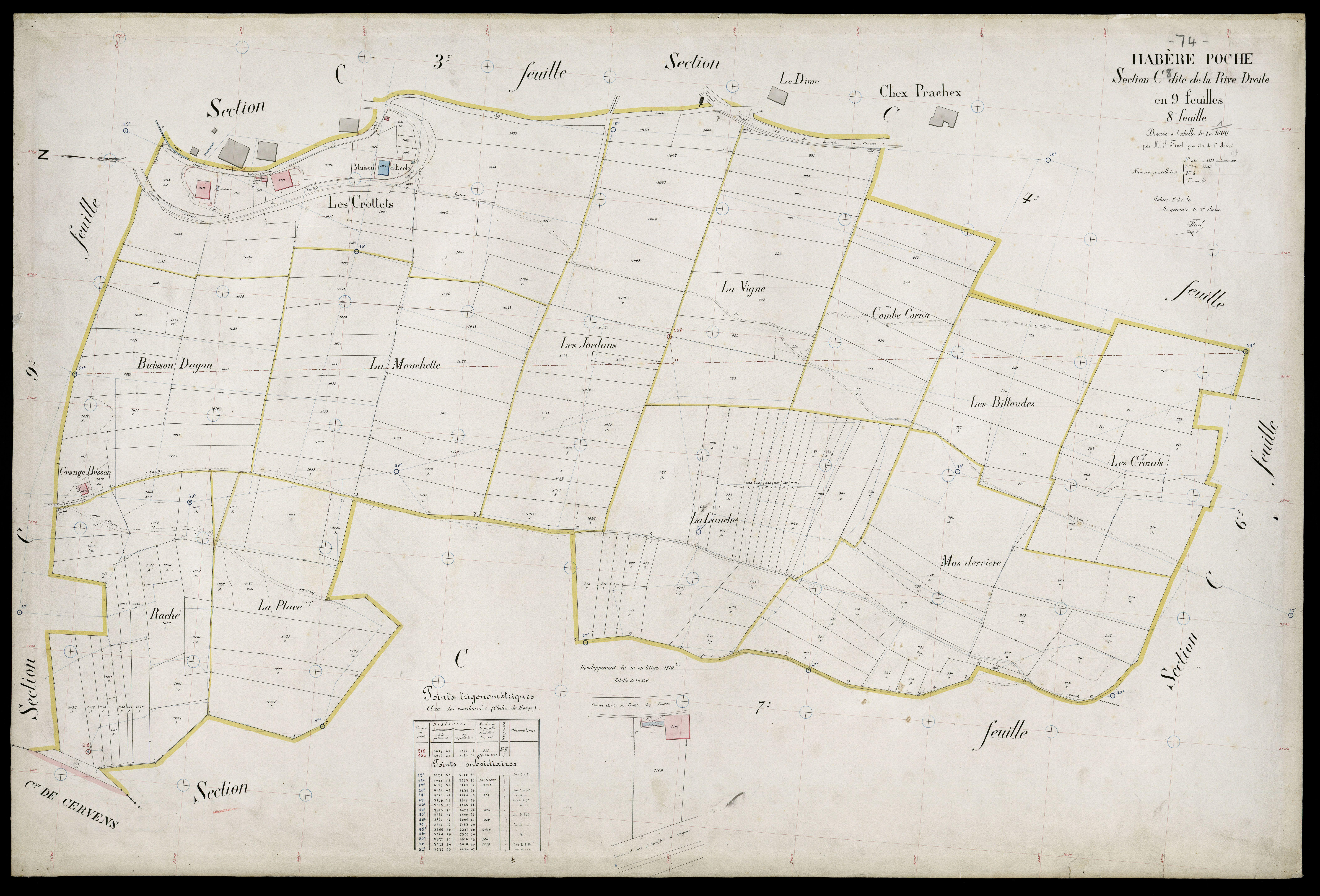 3 P 3 5195 - Feuille n° 9, parcelles n° 1114 à 1343 -