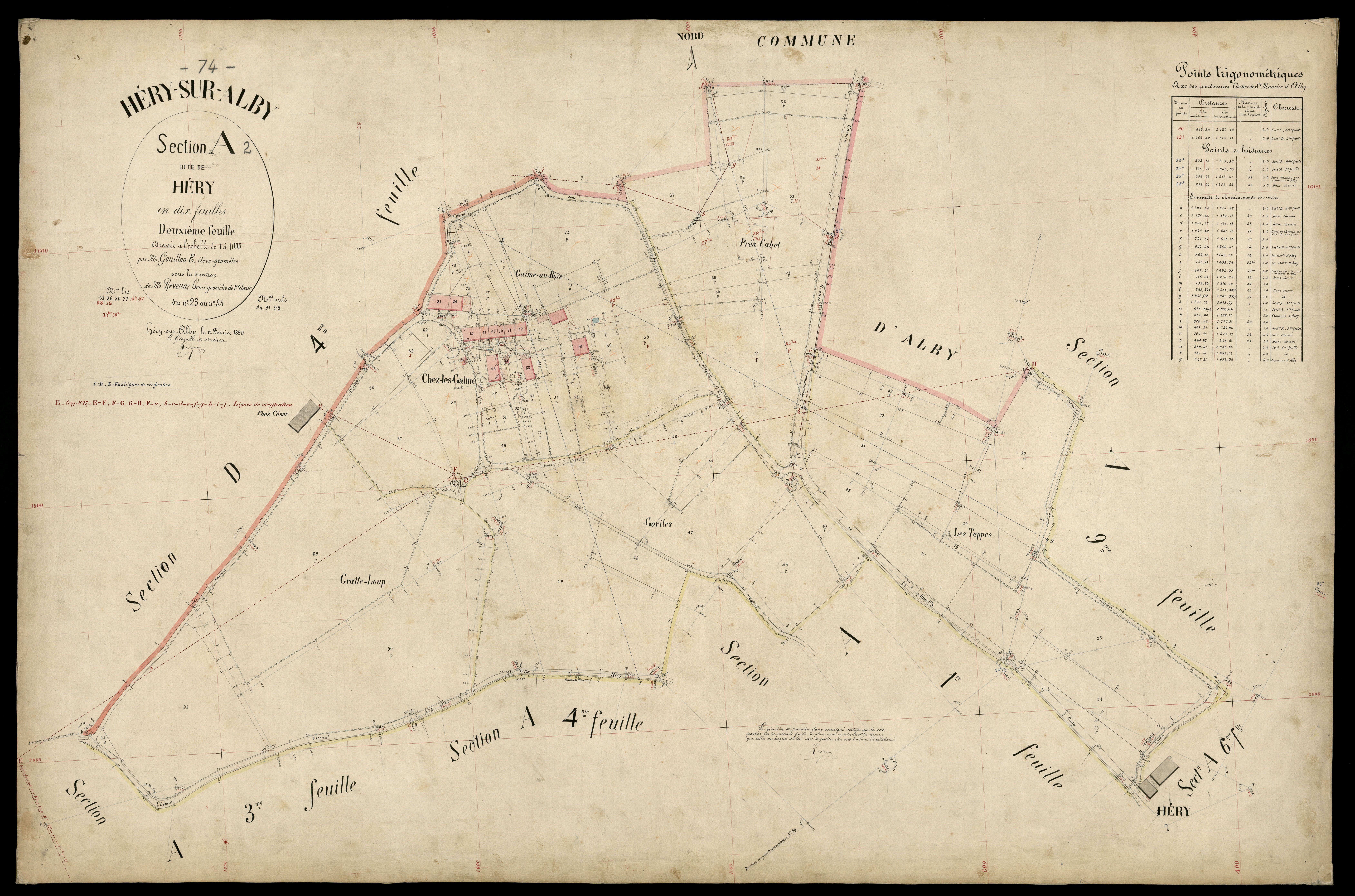 3 P 3 5210 - Feuille n° 3, parcelles n° 9 à 117 - 12 février 1890