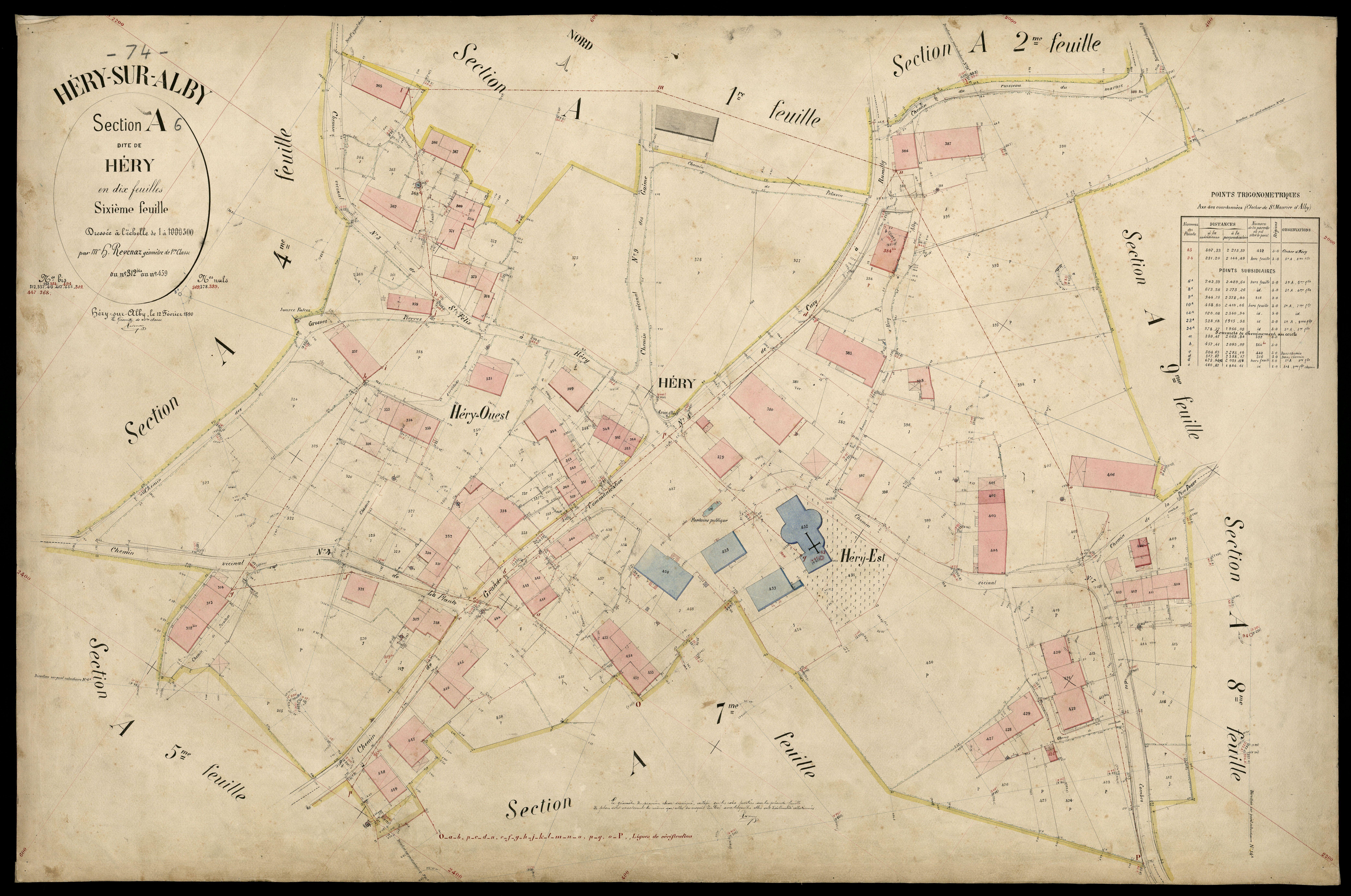 3 P 3 5214 - Feuille n° 7, parcelles n° 460 à 41 - 12 février 1890