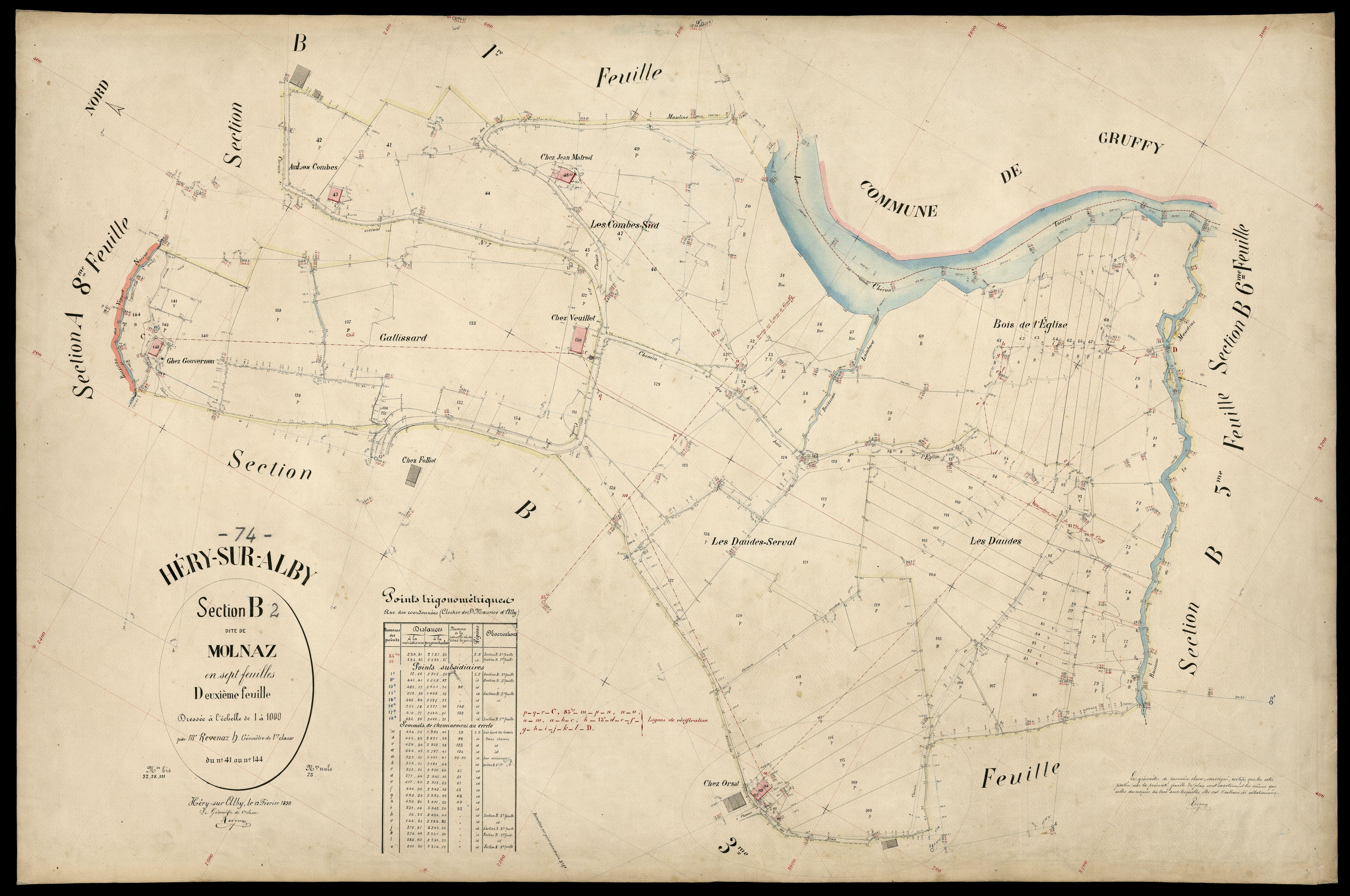 3 P 3 5220 - Feuille n° 3, parcelles n° 14 à 229 - 12 février 1890
