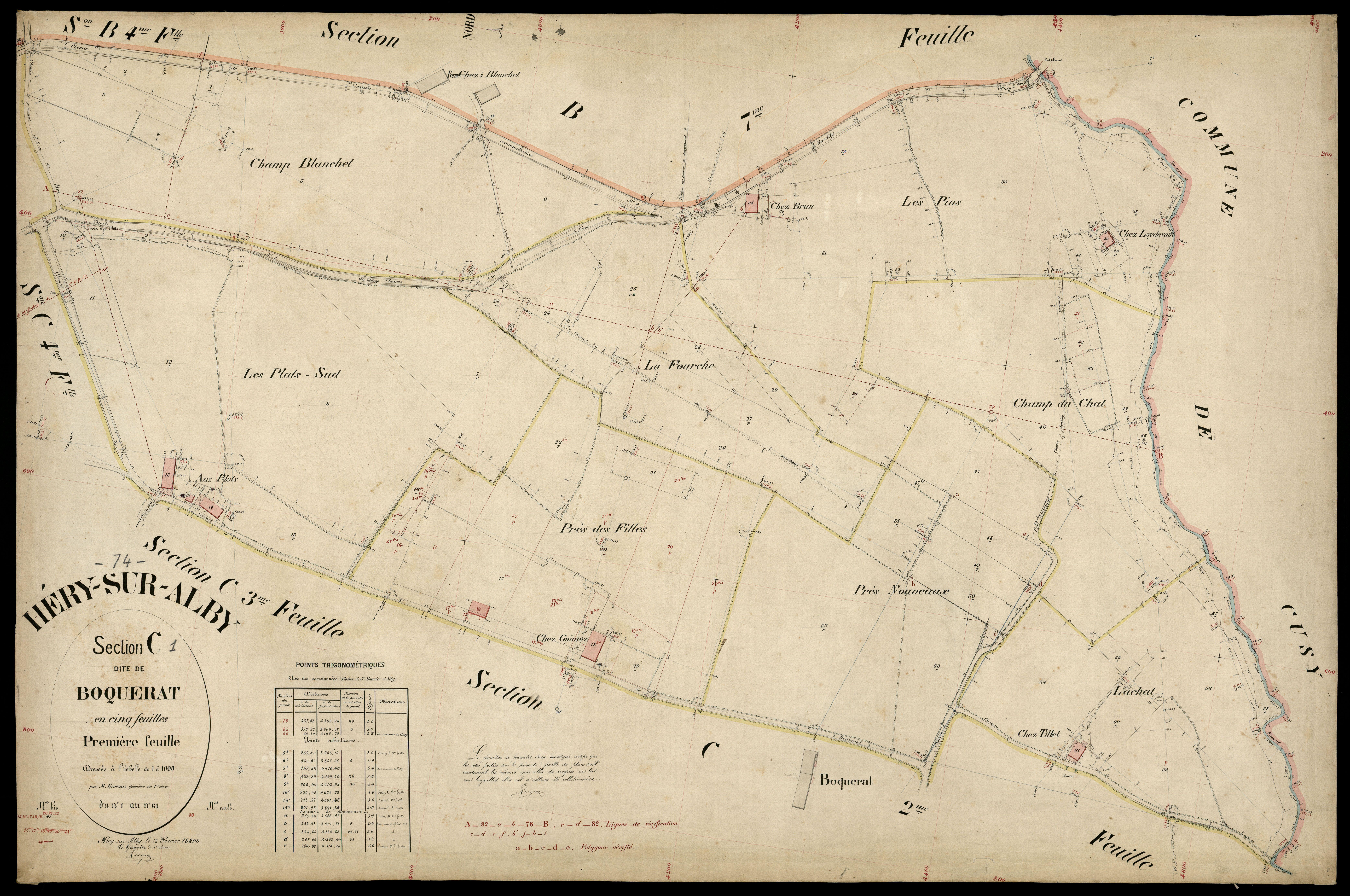 3 P 3 5226 - Feuille n° 2, parcelles n° 62 à 172 - 12 février 1890