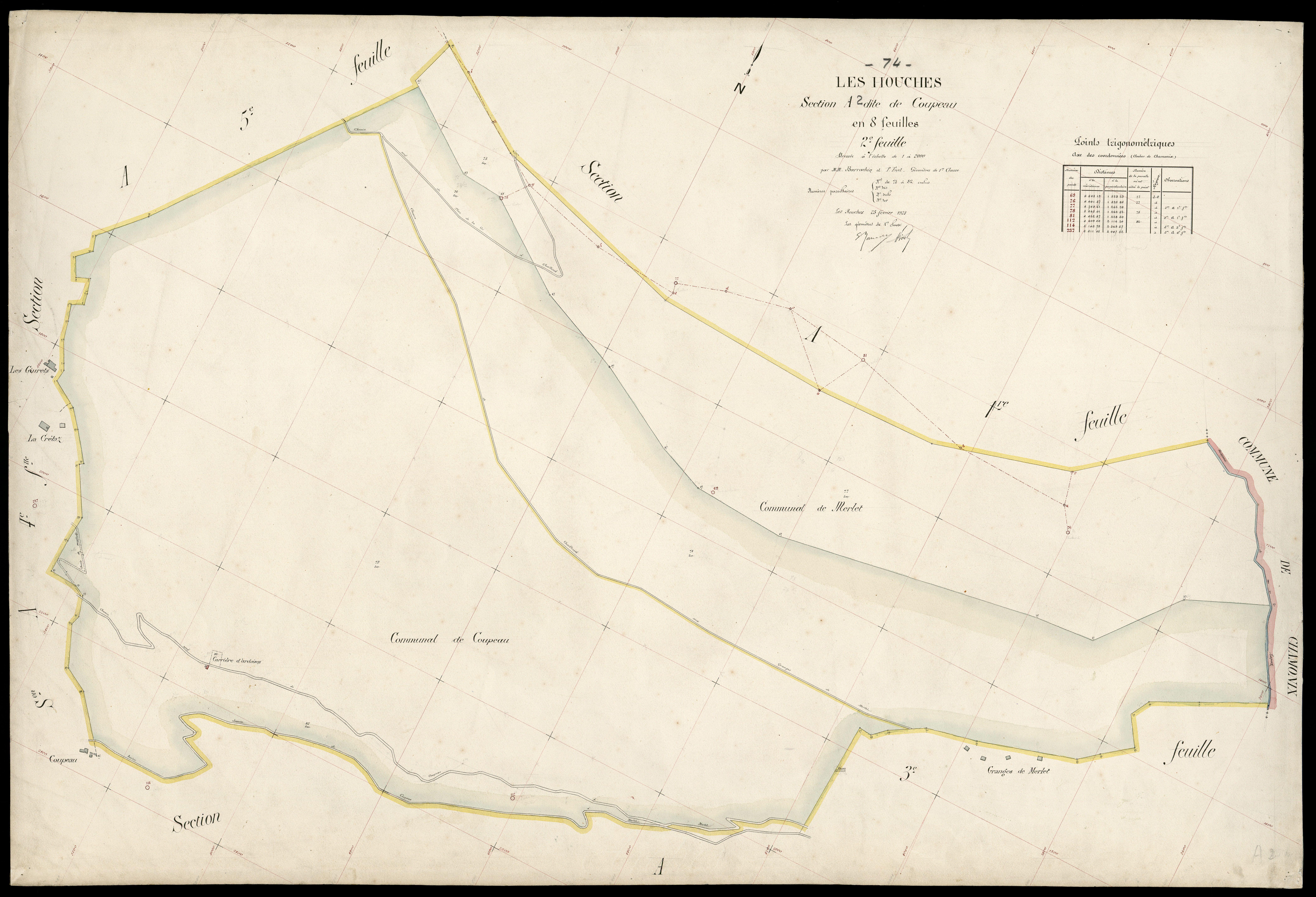 3 P 3 5239 - Feuille n° 3, parcelles n° 83 à 218 - 25 février 1922
