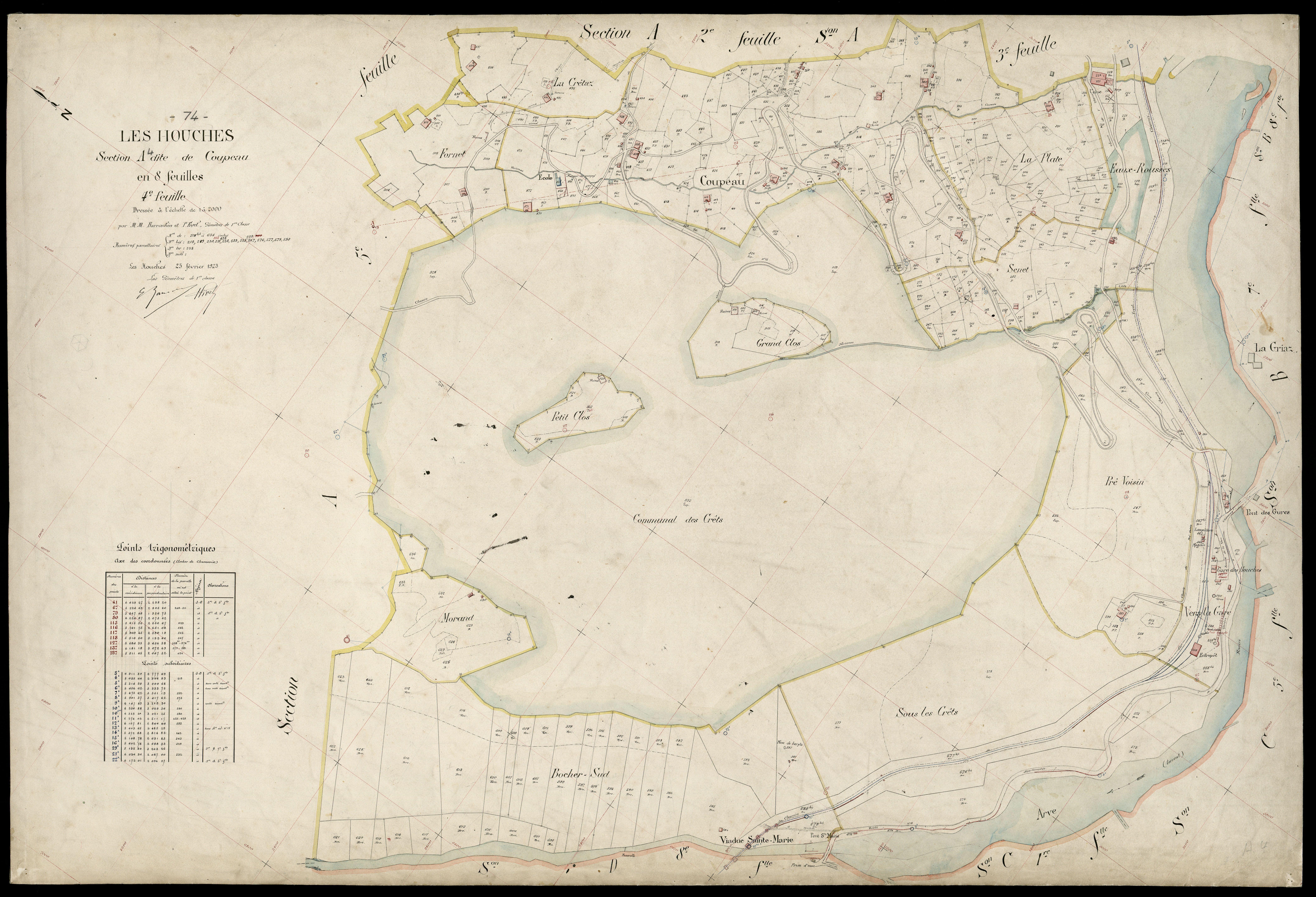 3 P 3 5241 - Feuille n° , parcelles n° 63 à 979 - 1er avril 1923