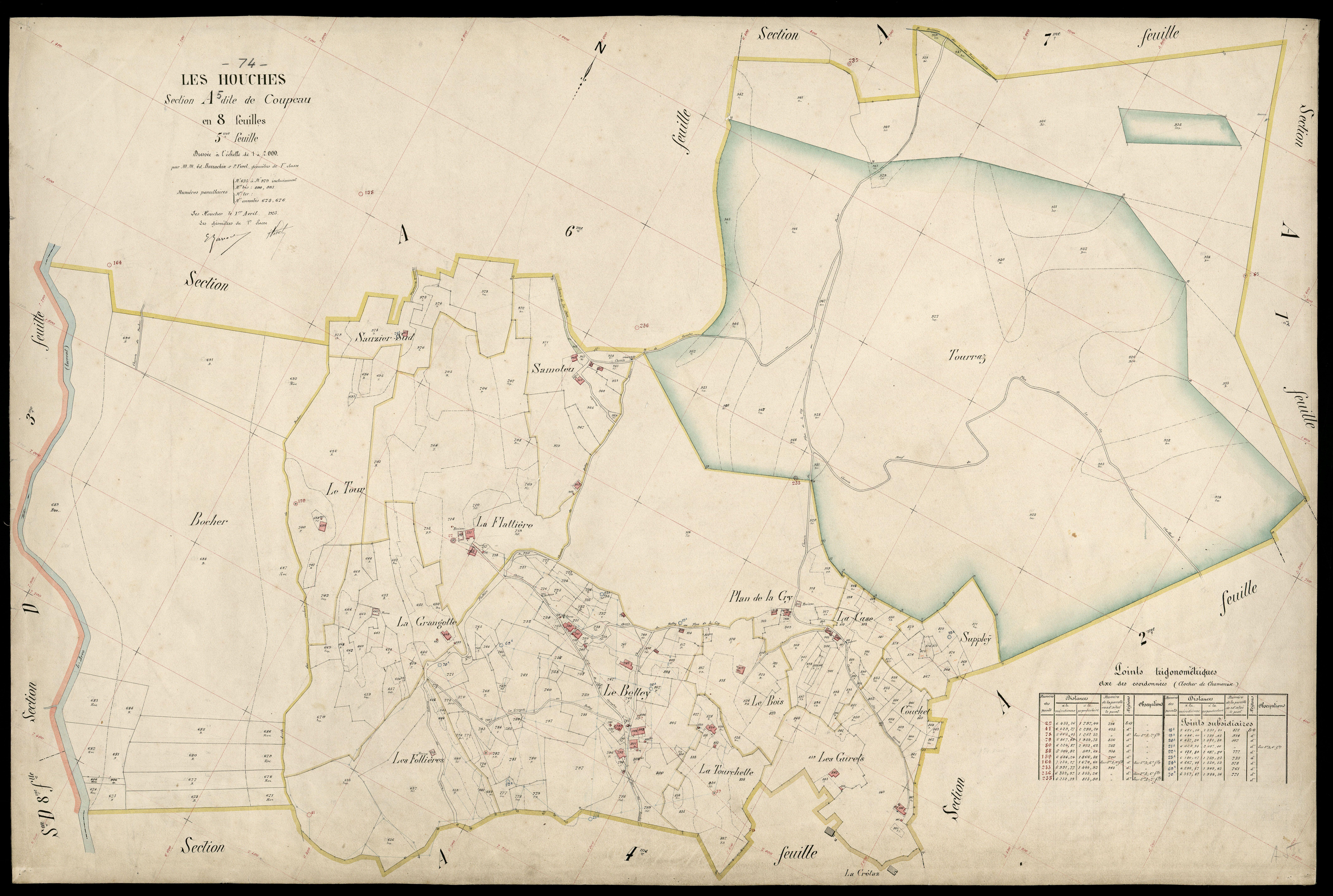 3 P 3 5242 - Feuille n° 6, parcelles n° 980 à 103 - 1er avril 1923