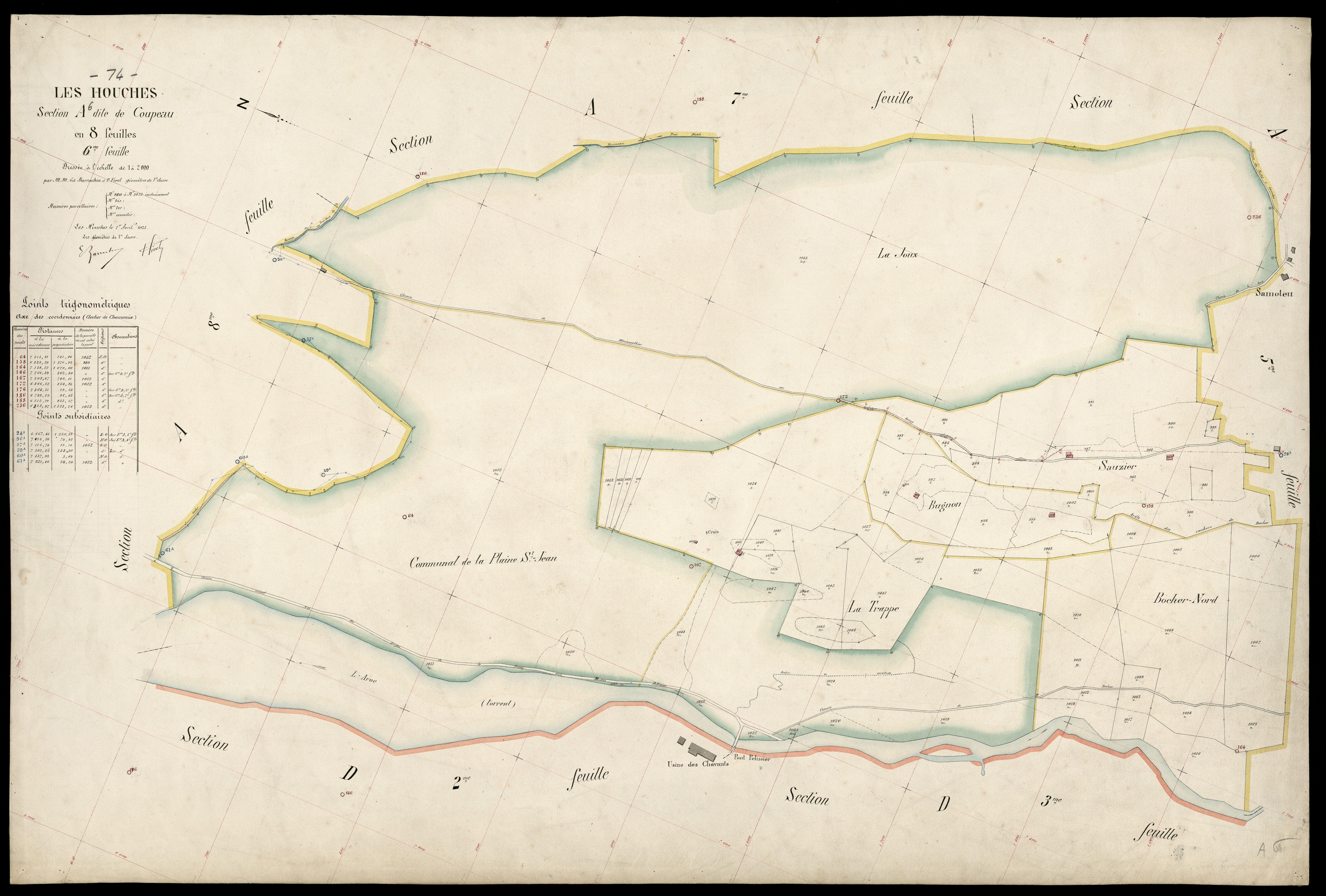 3 P 3 5243 - Feuille n° 7, parcelles n° 104 à 1167 - 1er avril 1923