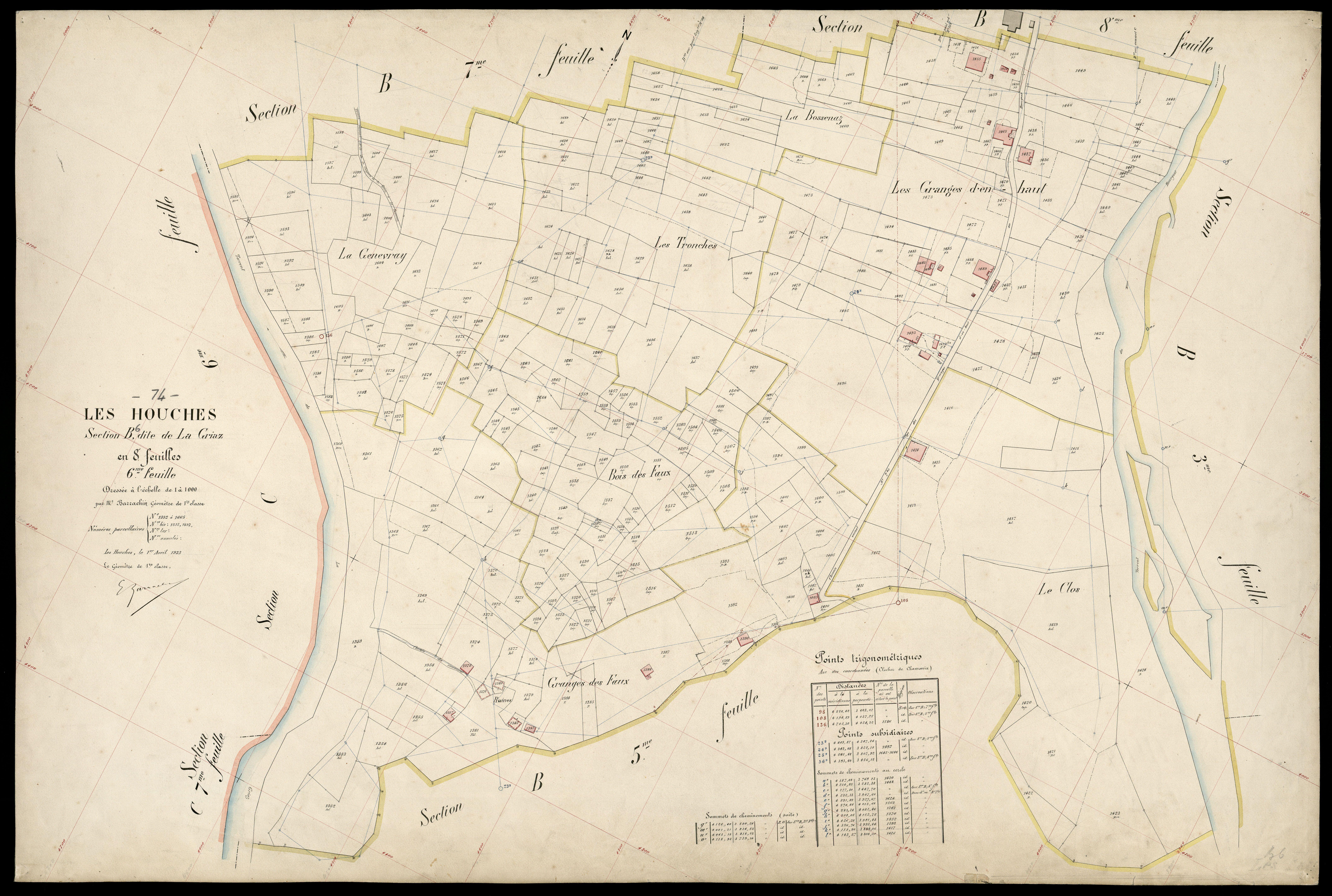 3 P 3 5251 - Feuille n° 7, parcelles n° 1666 à 2063 - 1er avril 1923