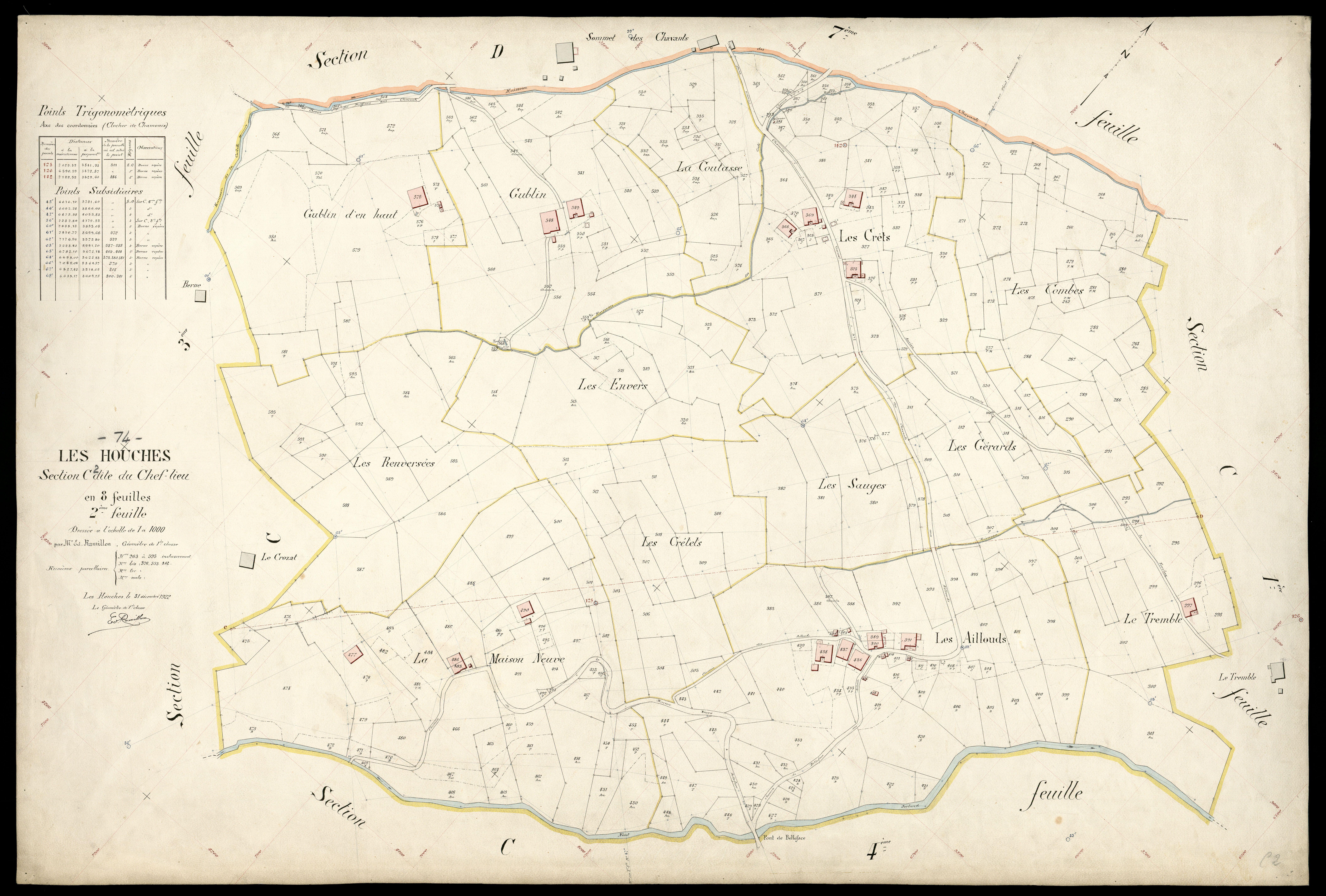 3 P 3 5255 - Feuille n° 3, parcelles n° 96 à 803 - 31 décembre 1922
