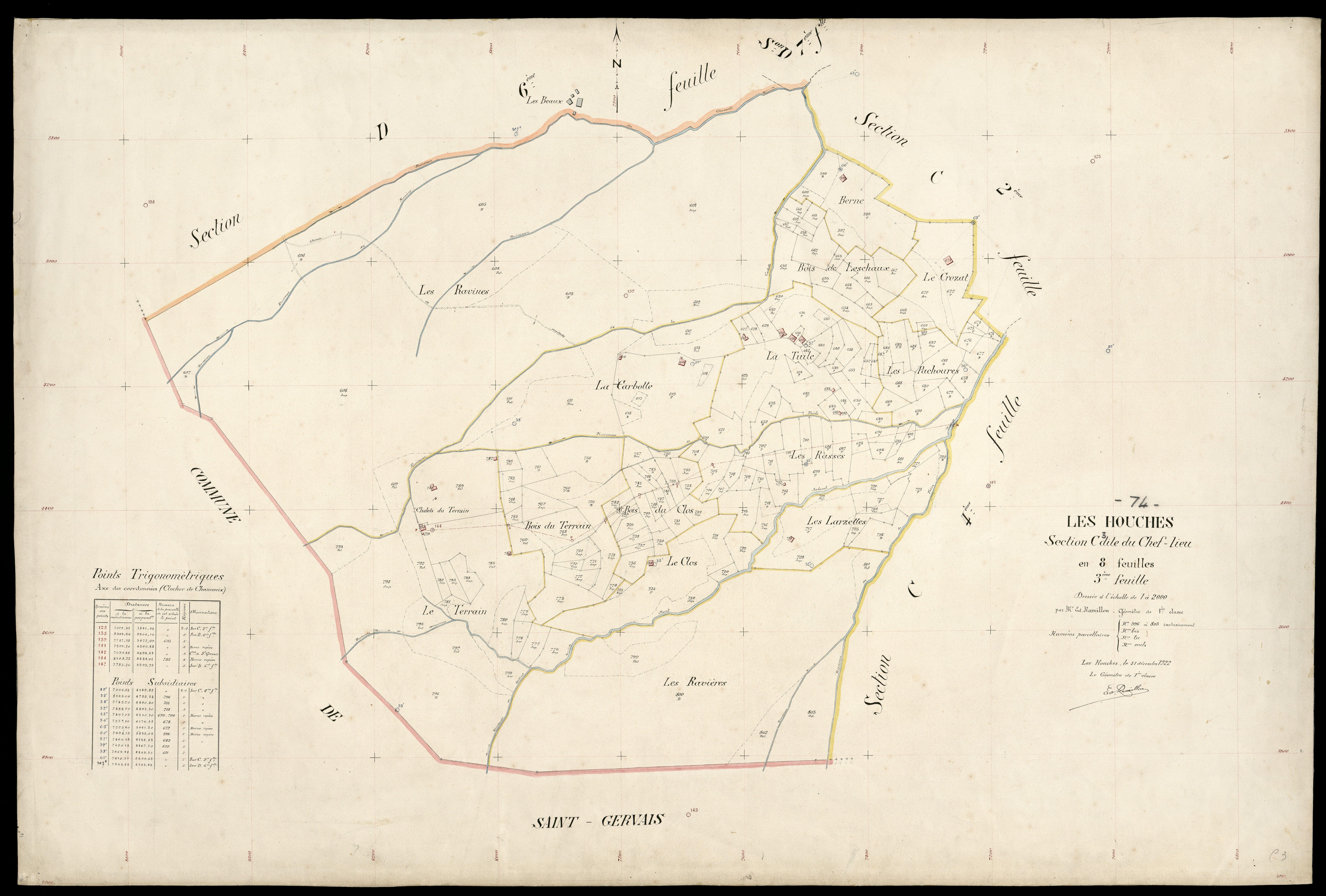 3 P 3 5256 - Feuille n° 4, parcelles n° 804 à 1126 - 31 décembre 1922