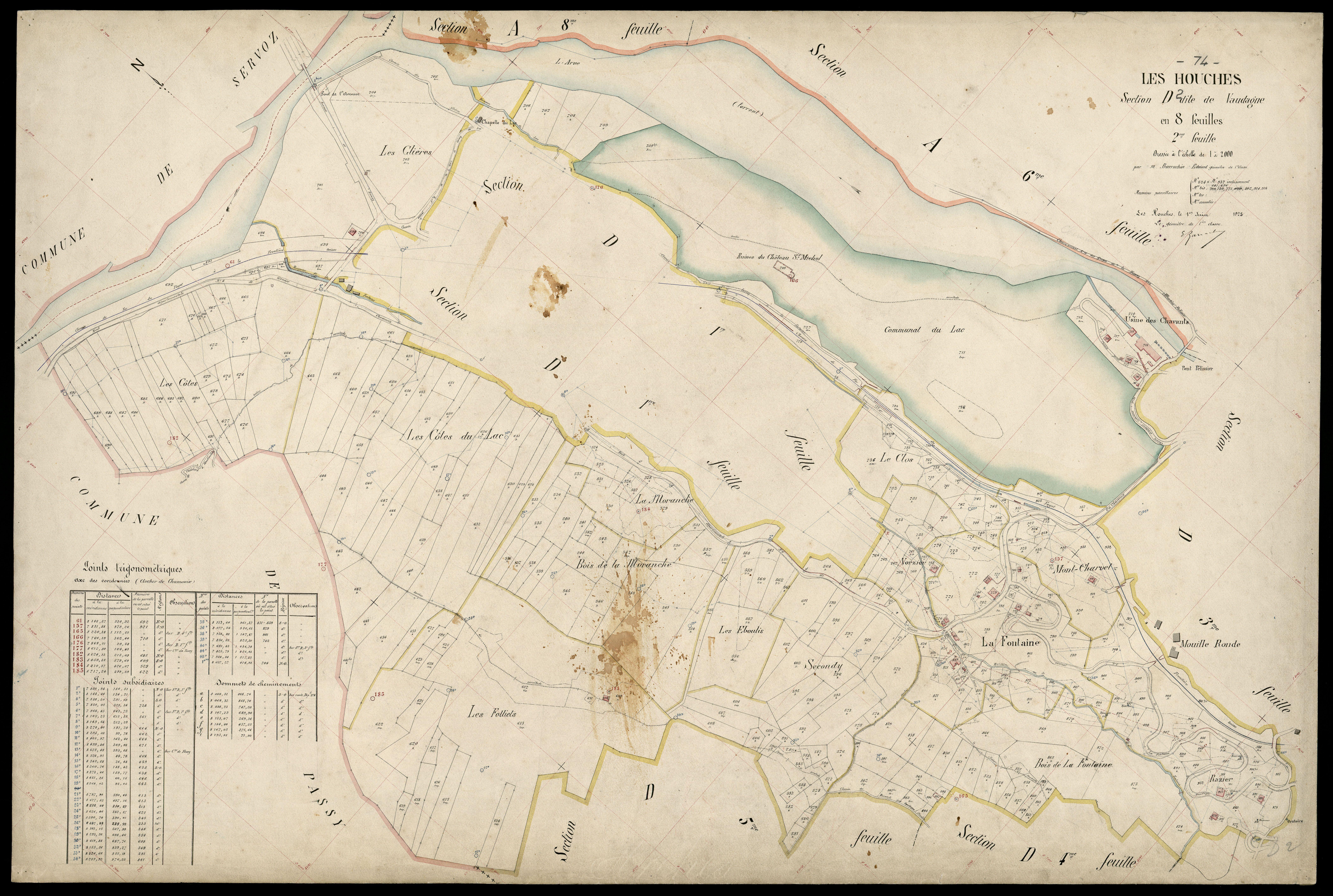3 P 3 5263 - Feuille n° 3, parcelles n° 938 à 1670 - 1er avril 1923