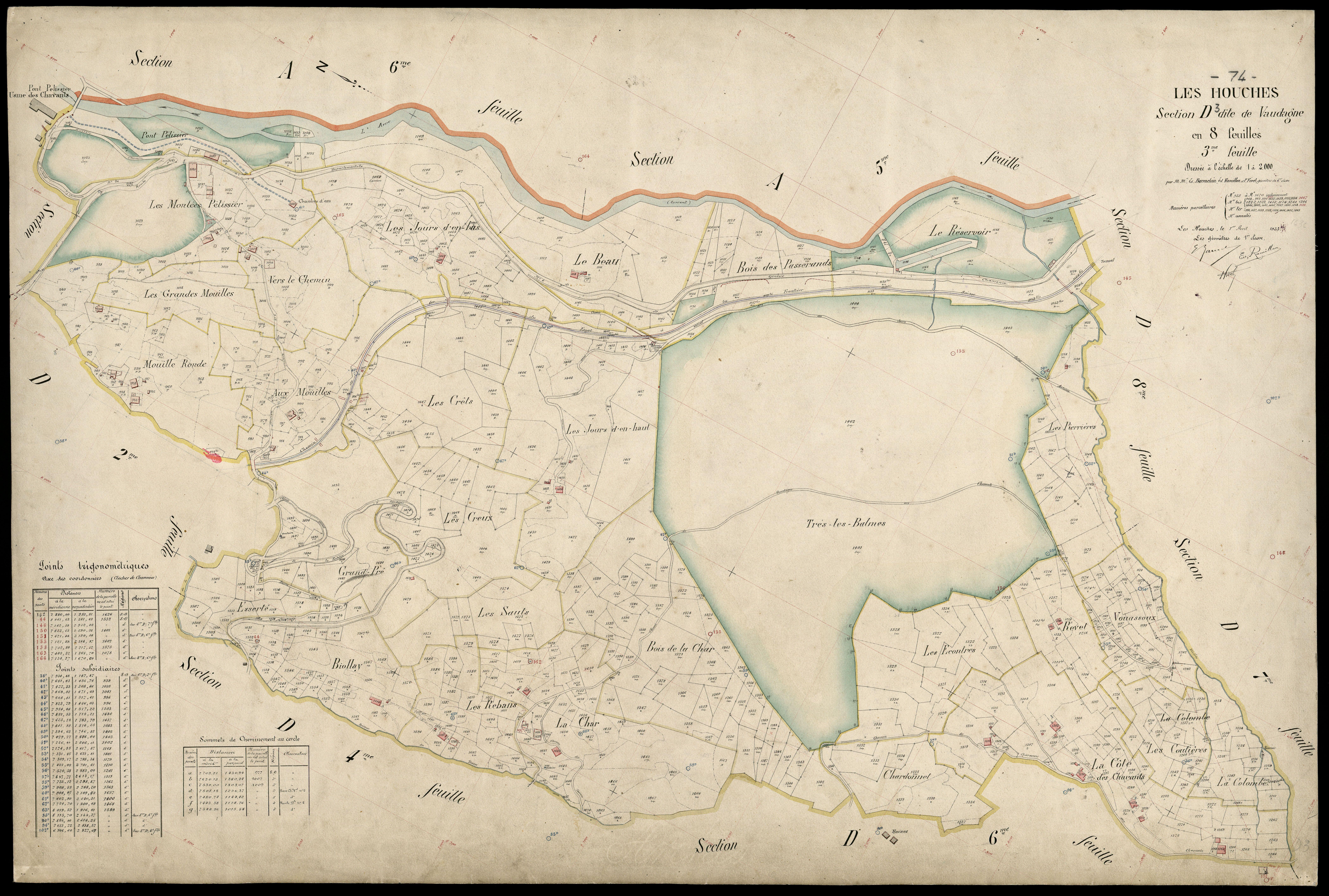 3 P 3 5264 - Feuille n° 4, parcelles n° 1671 à 1413 - 1er avril 1923