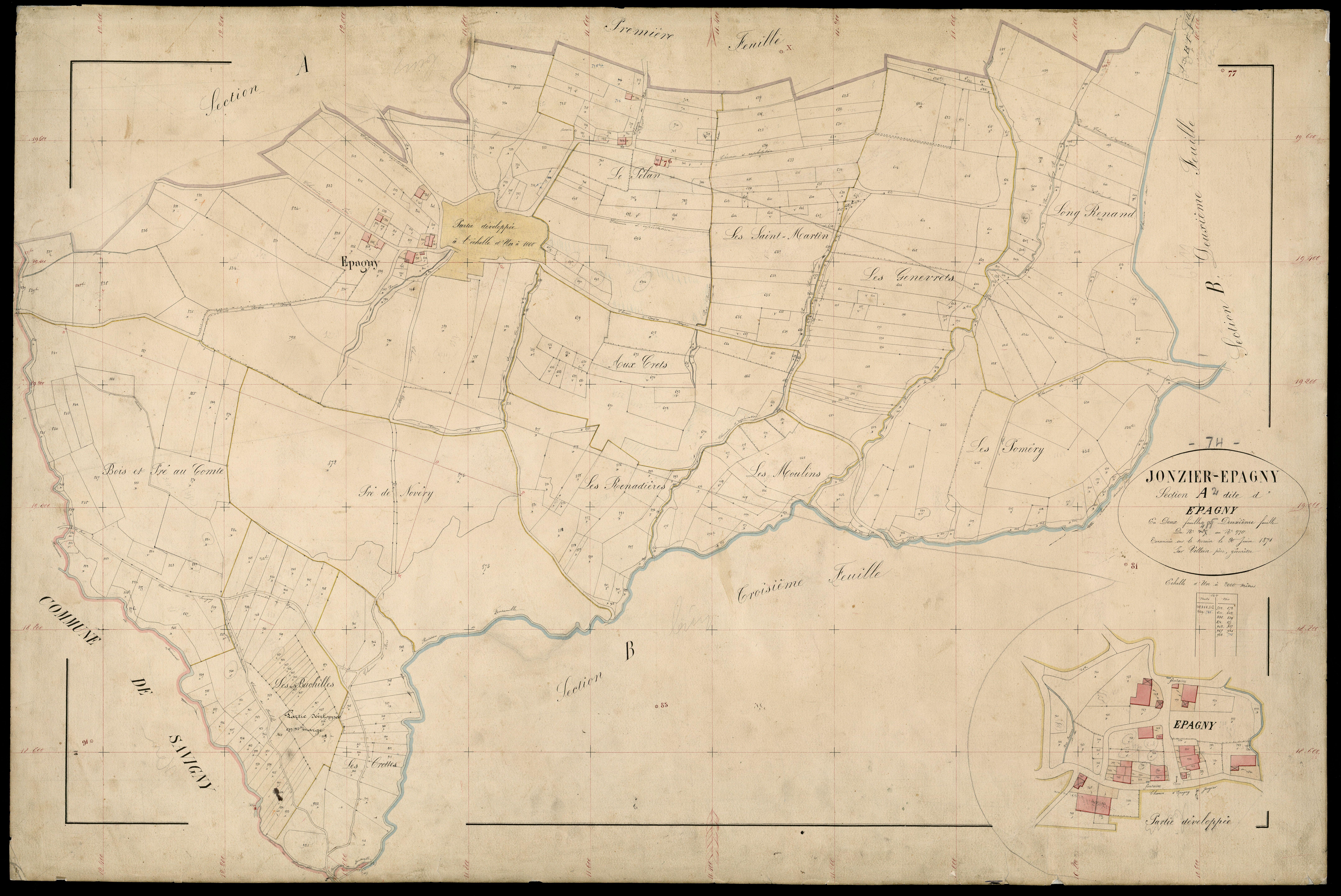 Section B : Jonzier - 1870-1871