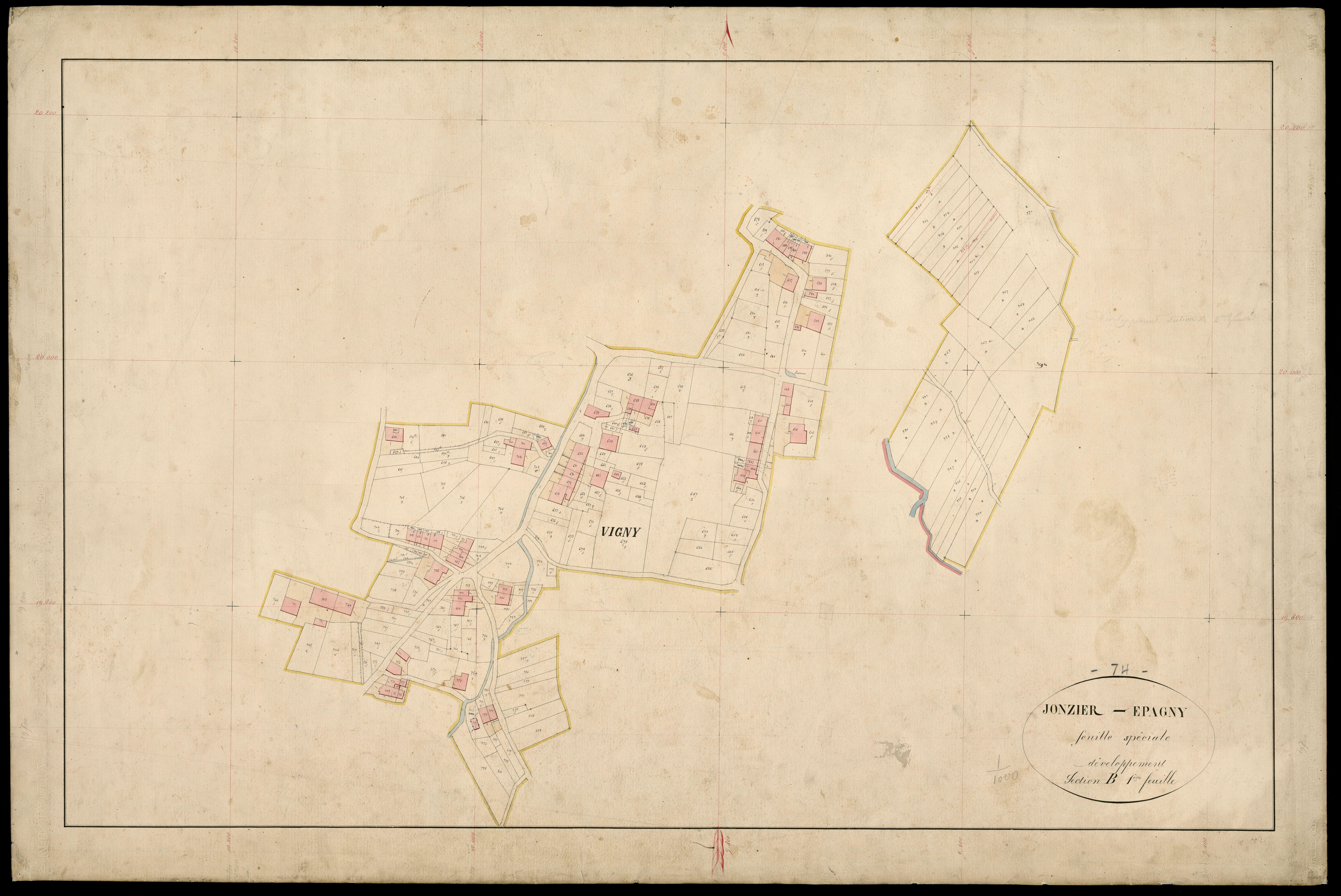 3 P 3 5274 - Feuille n° 2, parcelles n° 804 à 1199 - 2 juillet 1871