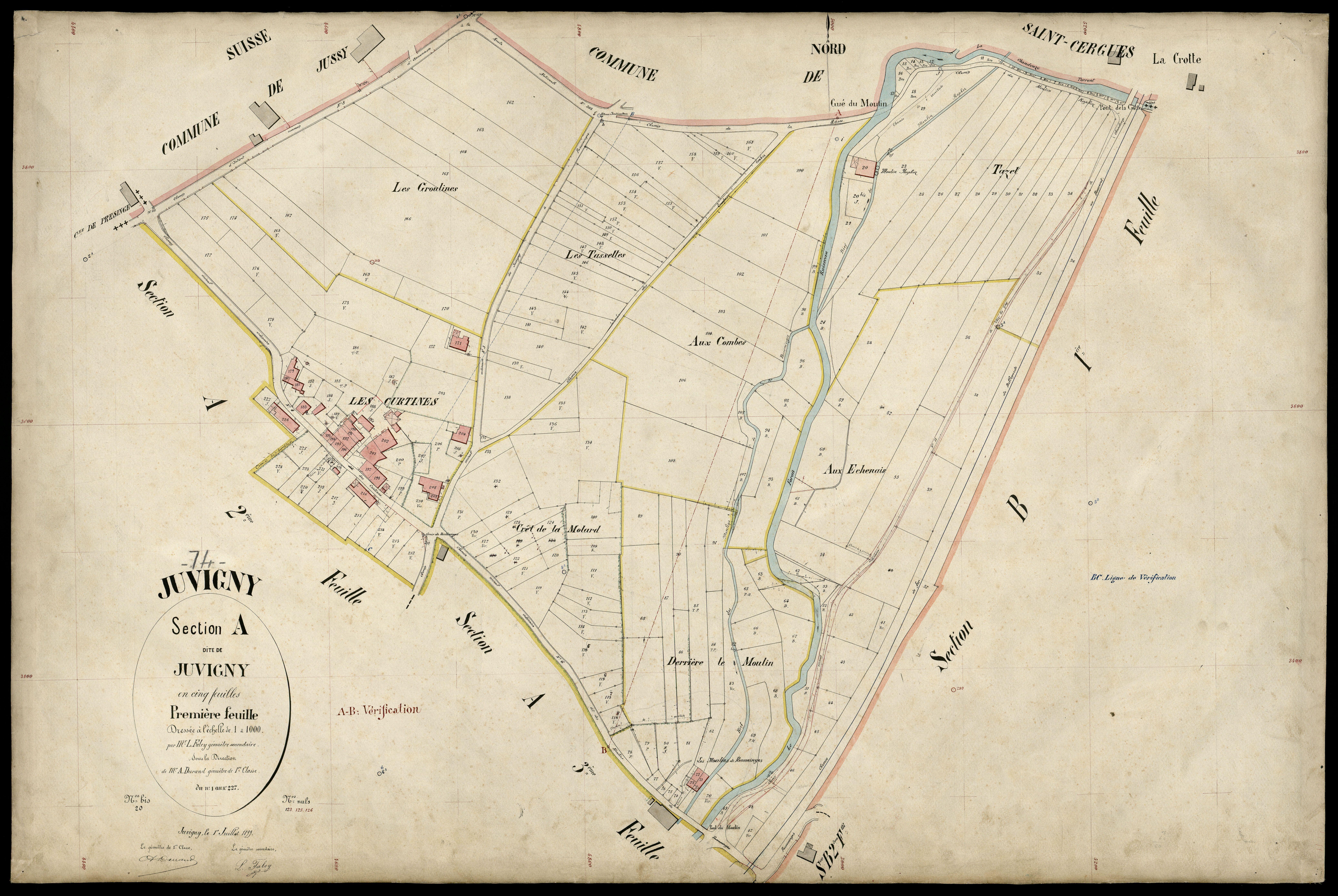 3 P 3 5280 - Feuille n° 2, parcelles n° 228 à 324 - 1er juillet 1899