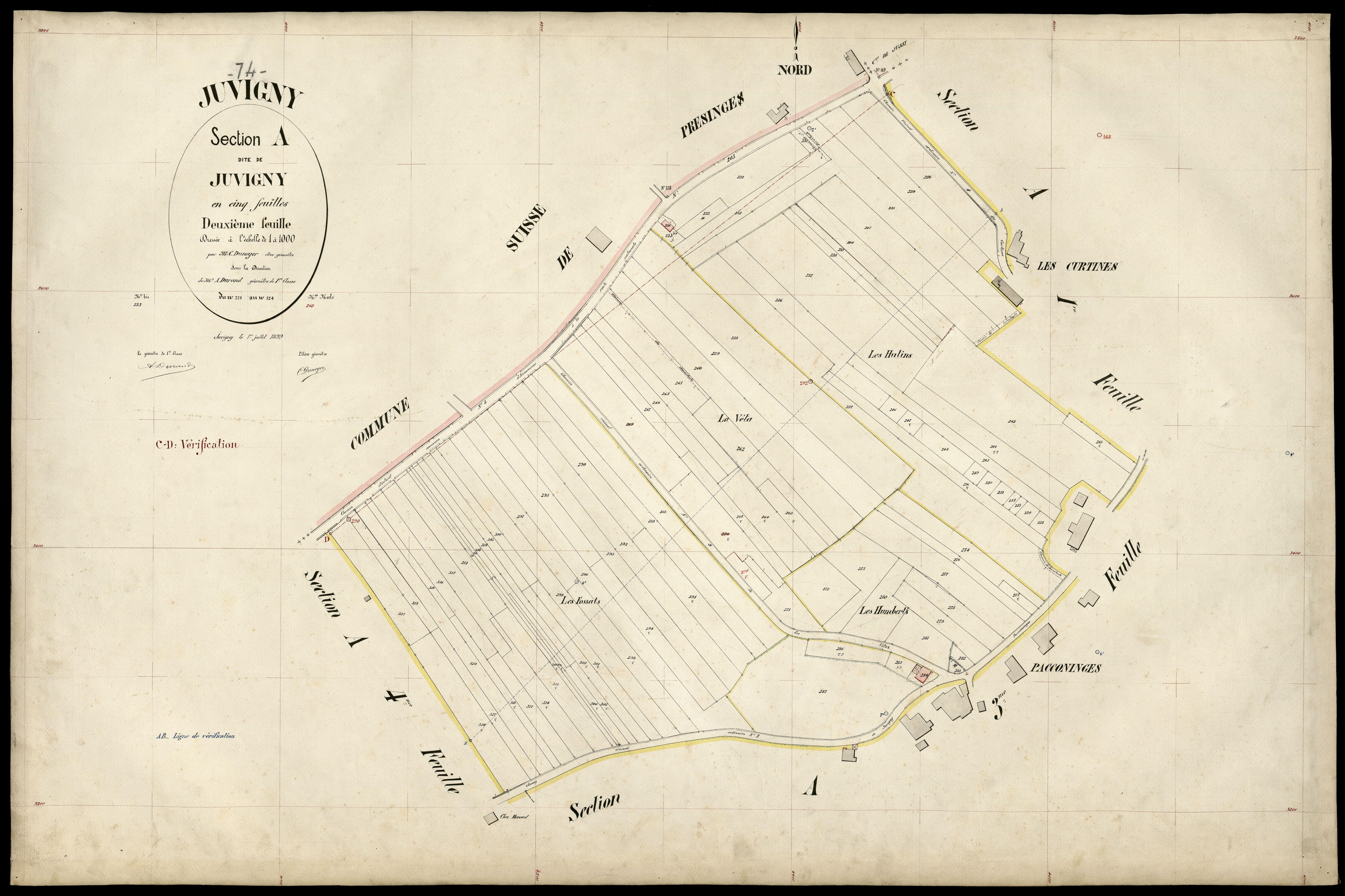 3 P 3 5281 - Feuille n° 3, parcelles n° 32 à 49 - 1er juillet 1899