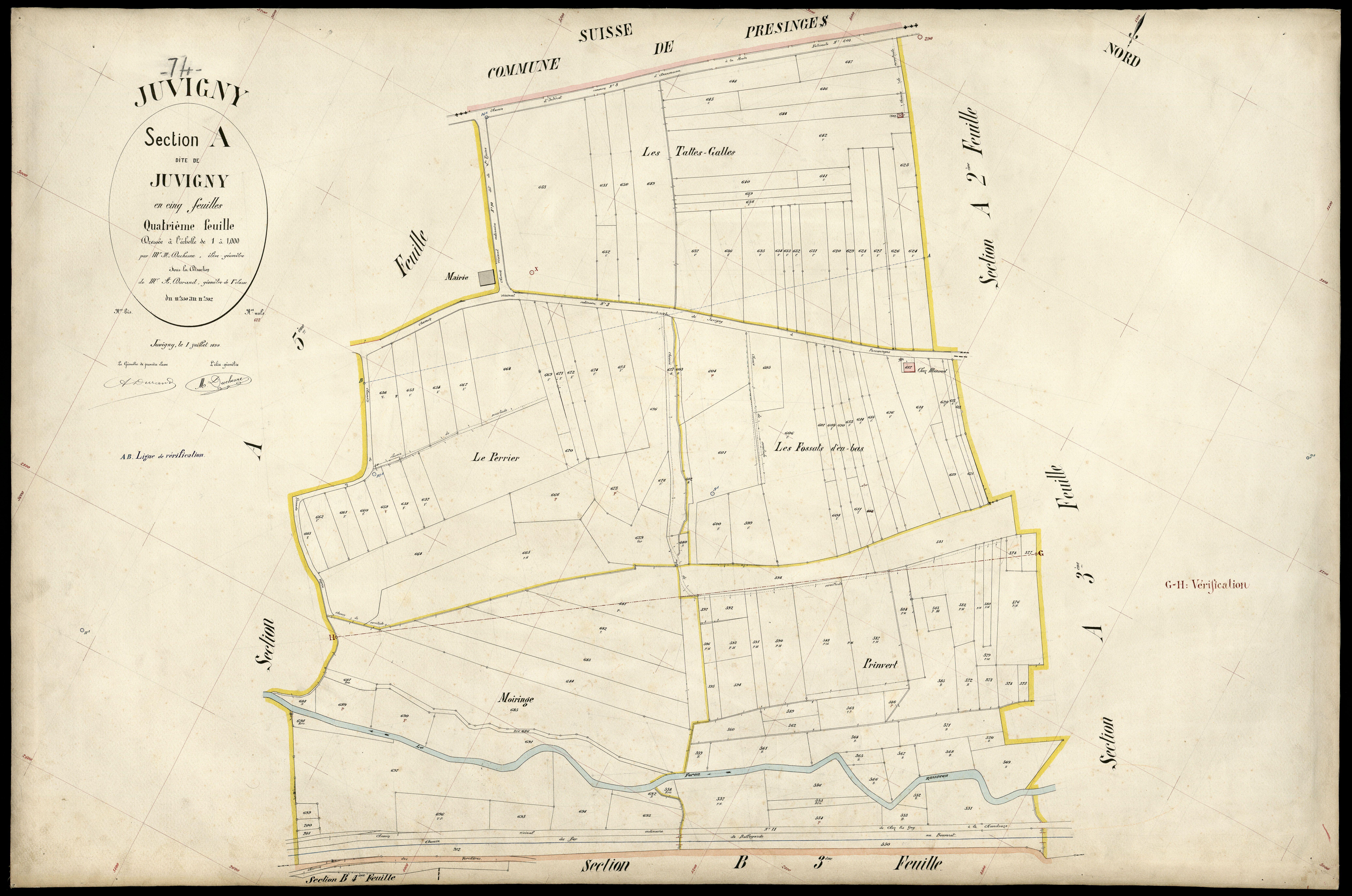 3 P 3 5283 - Feuille n° , parcelles n° 703 à 919 - 1er juillet 1899