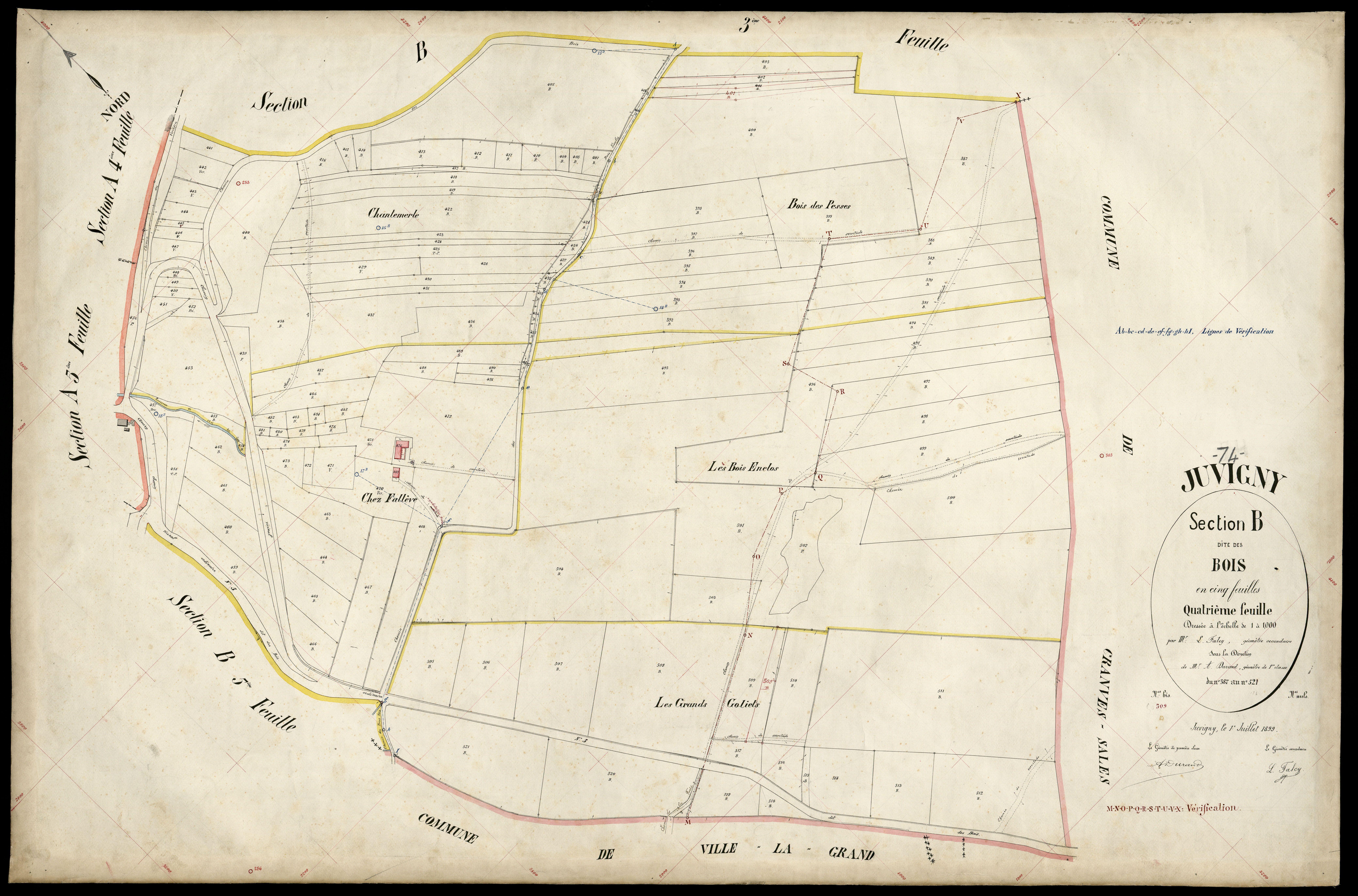 3 P 3 5288 - Feuille n° , parcelles n° 22 à 3 - 1er juillet 1899