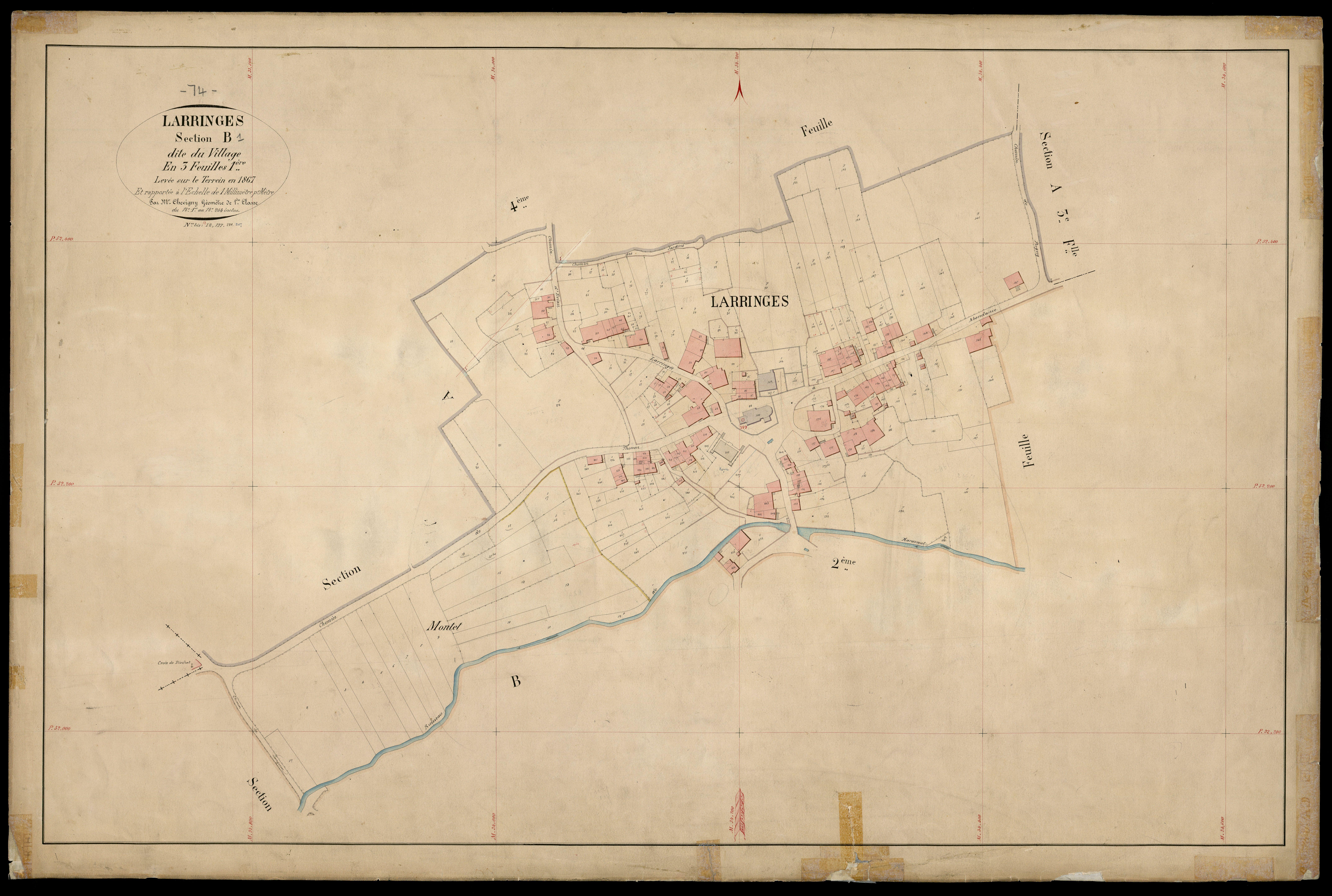 3 P 3 5296 - Feuille n° 2, parcelles n° 2 à 79 - 1867