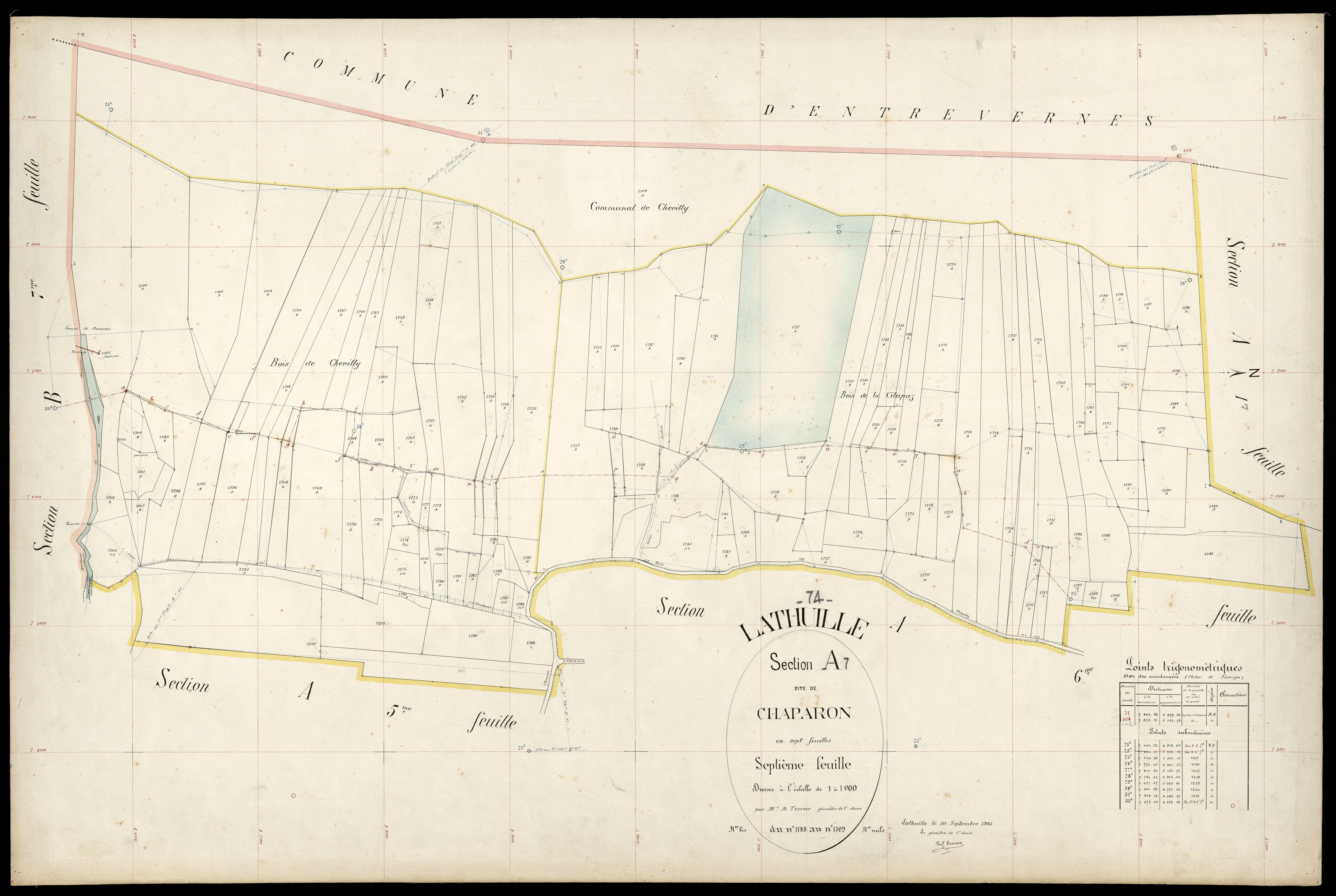 Section B : Lathuille - 1905