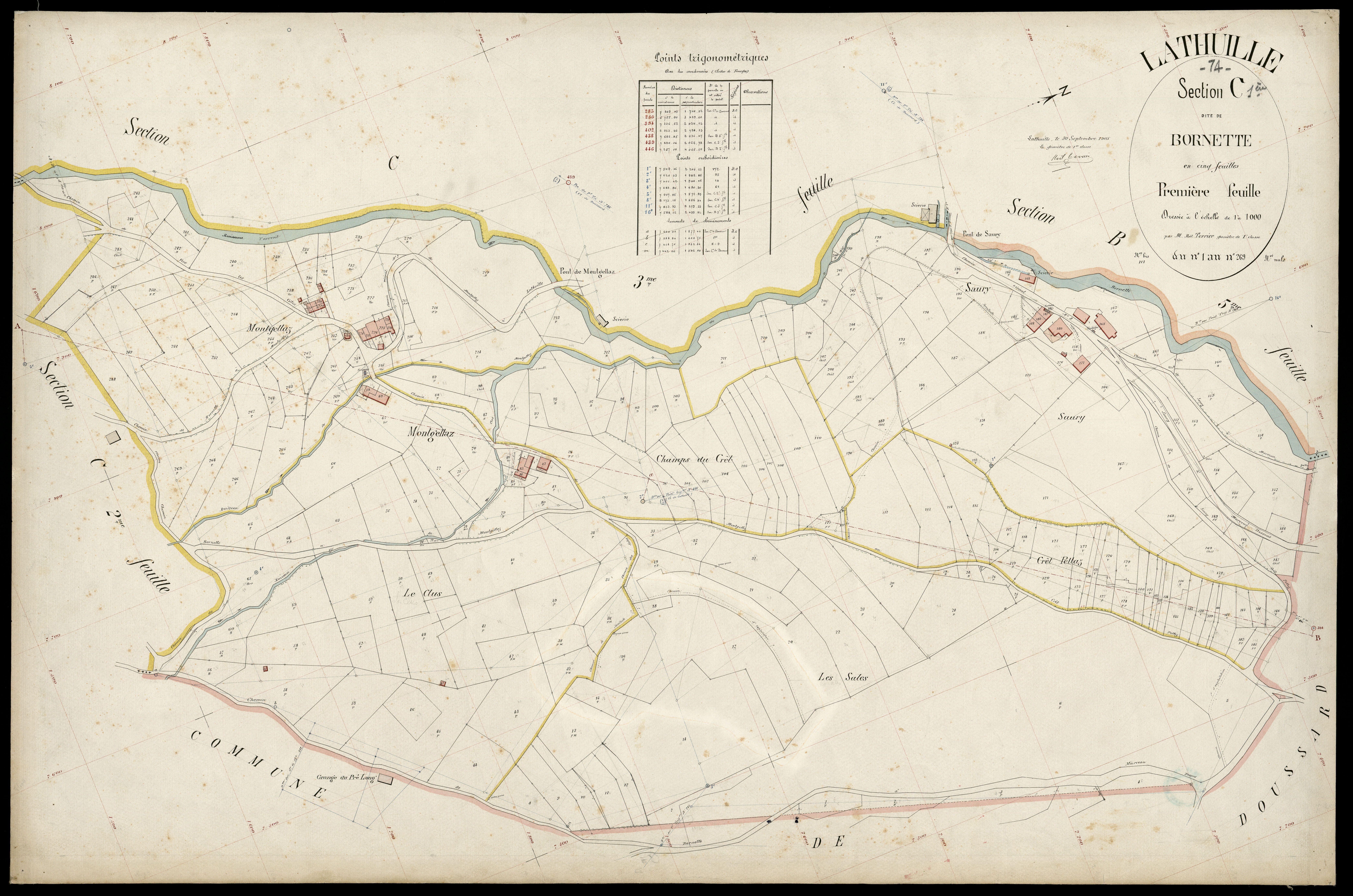 3 P 3 5315 - Feuille n° 2, parcelles n° 270 à 3 - 30 septembre 1905