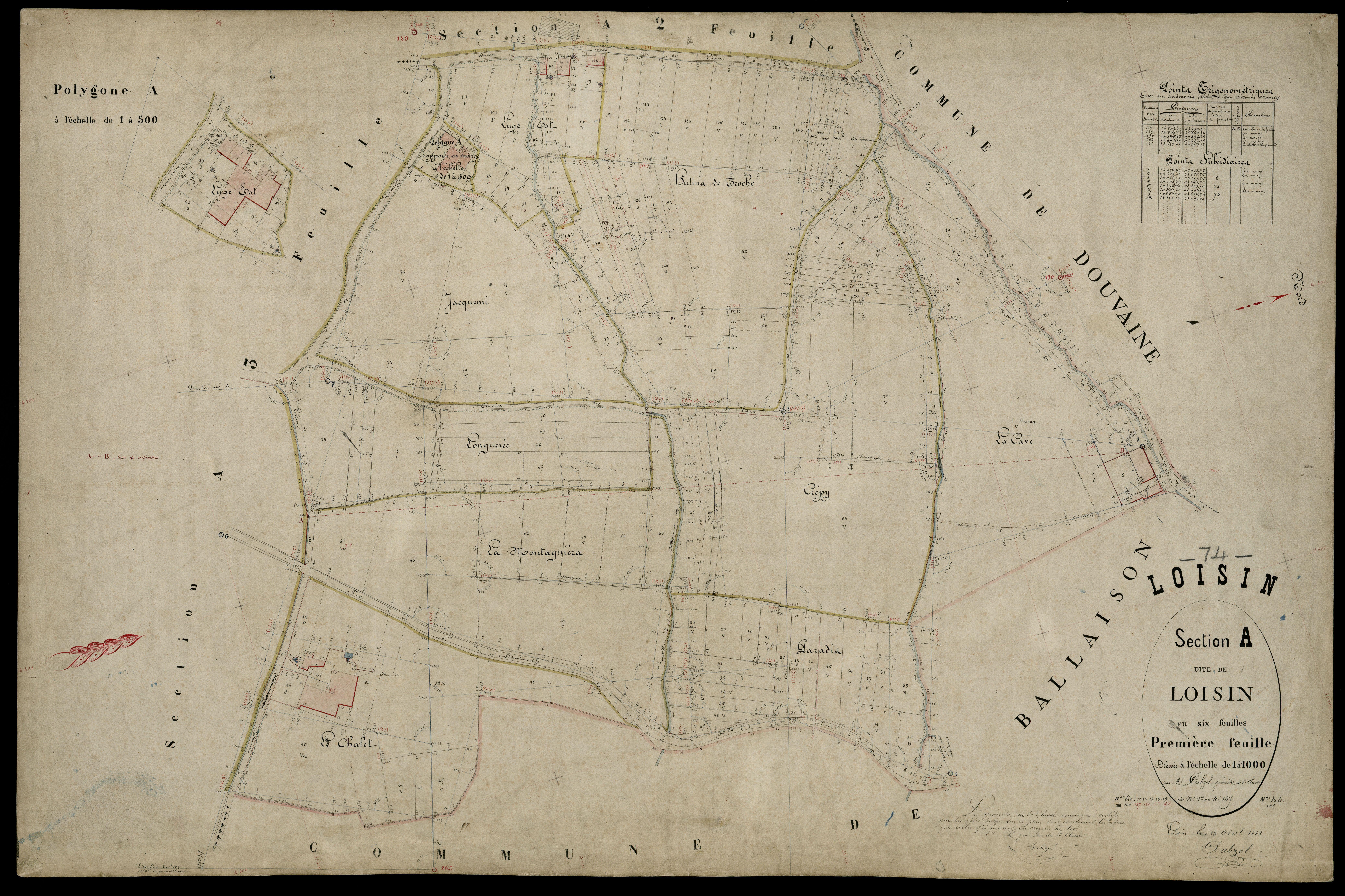 3 P 3 5343 - Feuille n° 2, parcelles n° 148 à 399 - 15 avril 1882