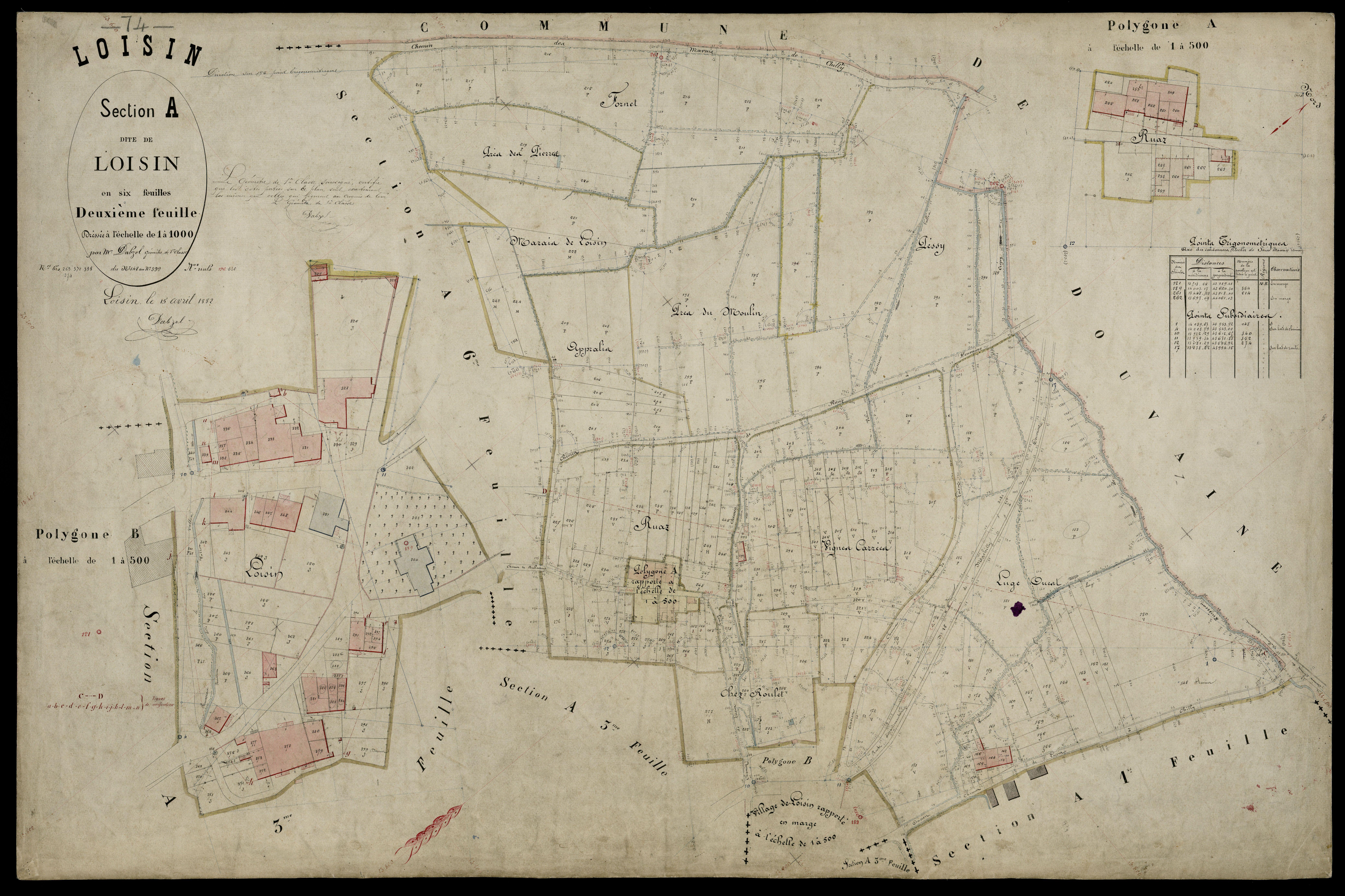 3 P 3 5344 - Feuille n° 3, parcelles n° 400 à 49 - 15 avril 1882