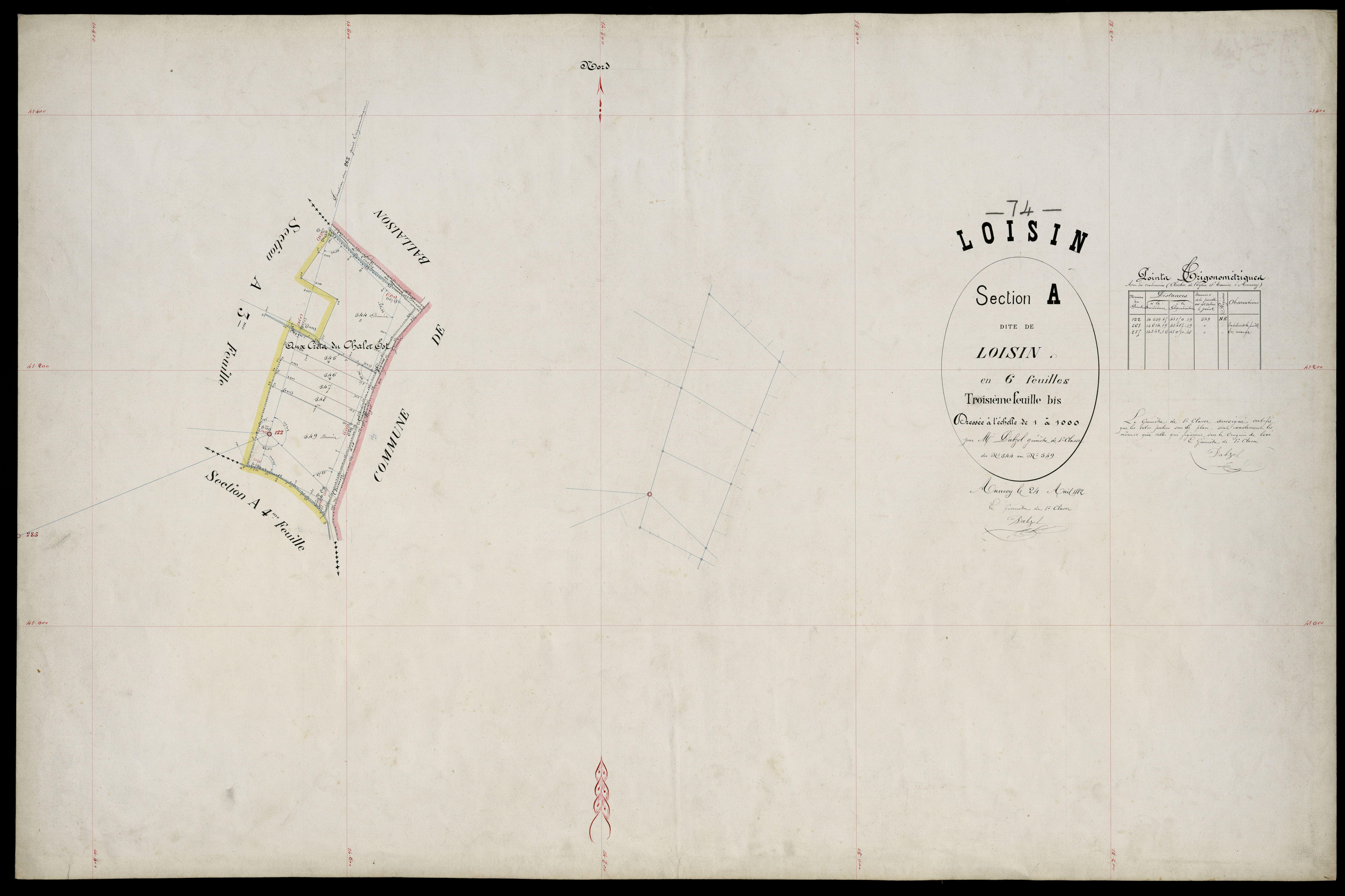 3 P 3 5346 - Feuille n° 4, parcelles n° 0 à 879 - 15 avril 1882