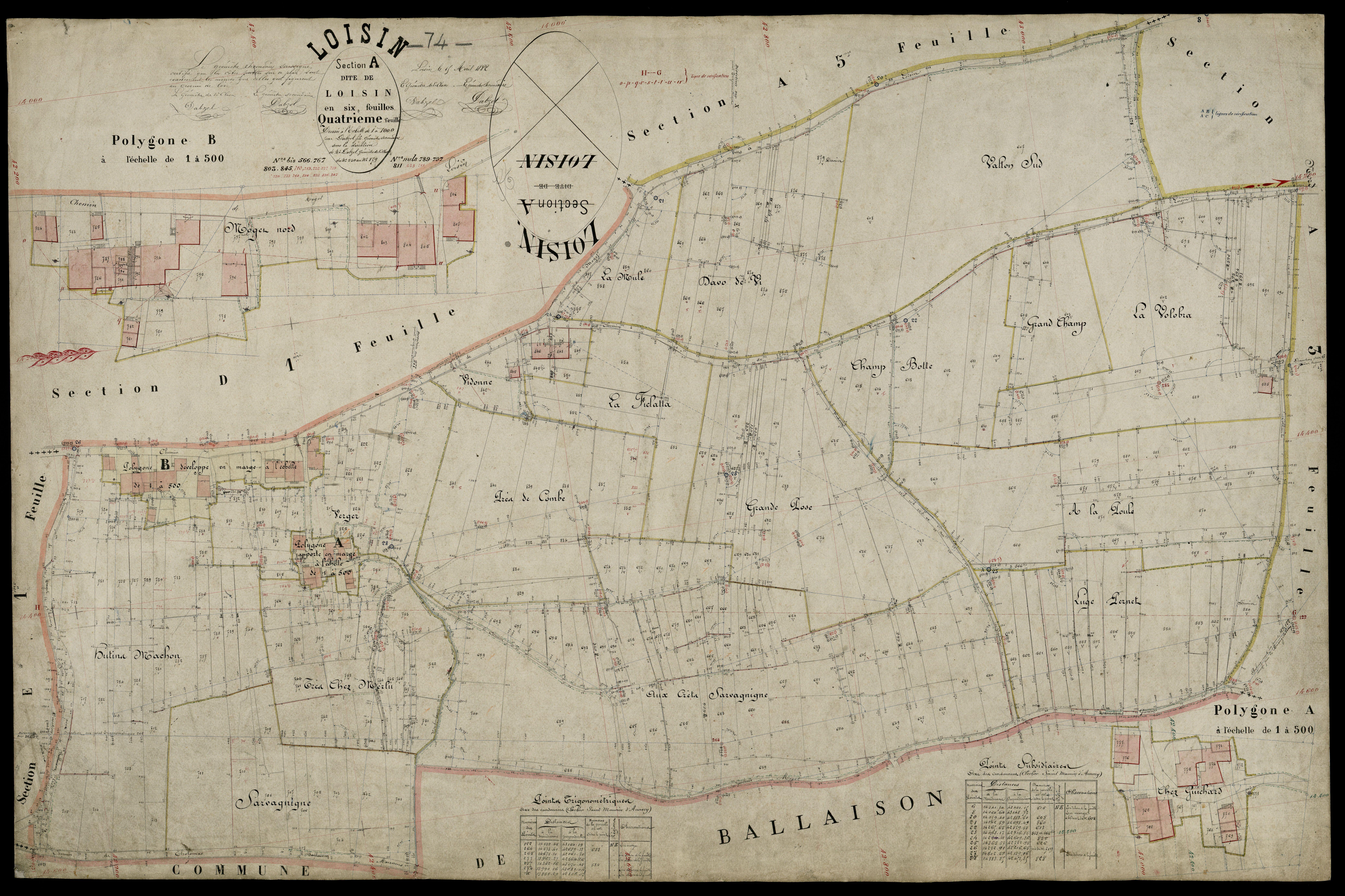 3 P 3 5347 - Feuille n° , parcelles n° 880 à 96 - 15 avril 1882